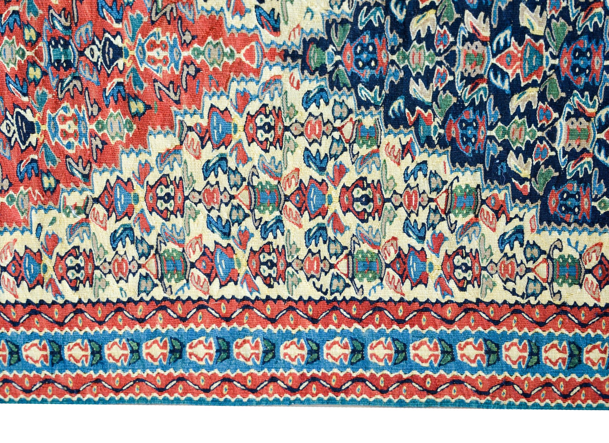 Vintage Persian Senneh Kilim Runner For Sale