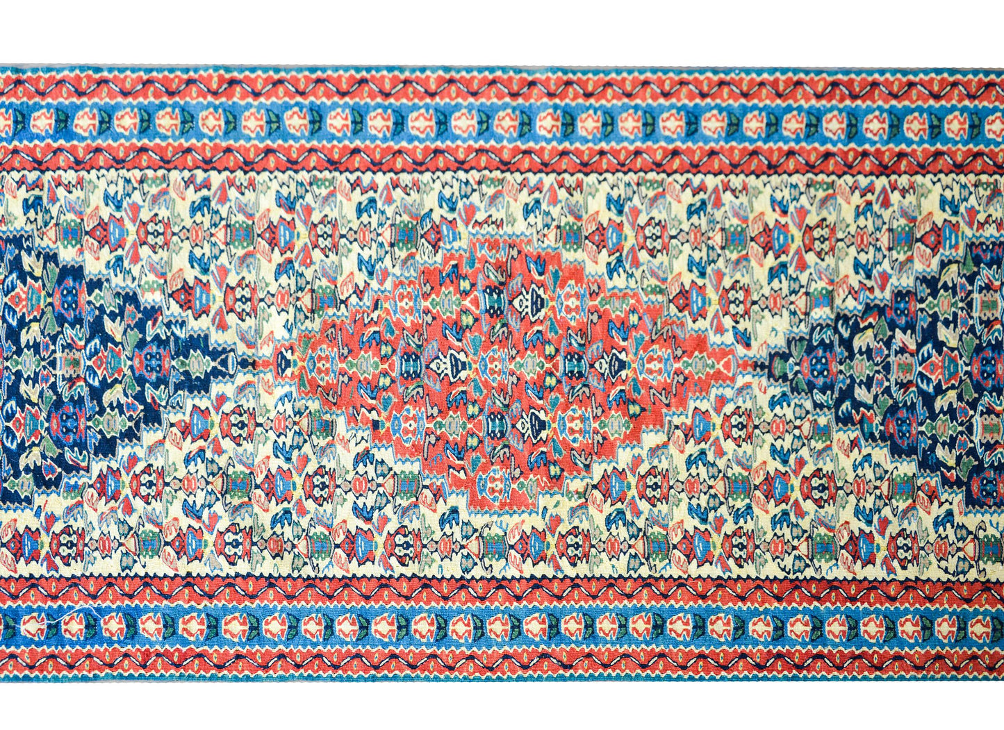 Vintage Persian Senneh Kilim Runner For Sale