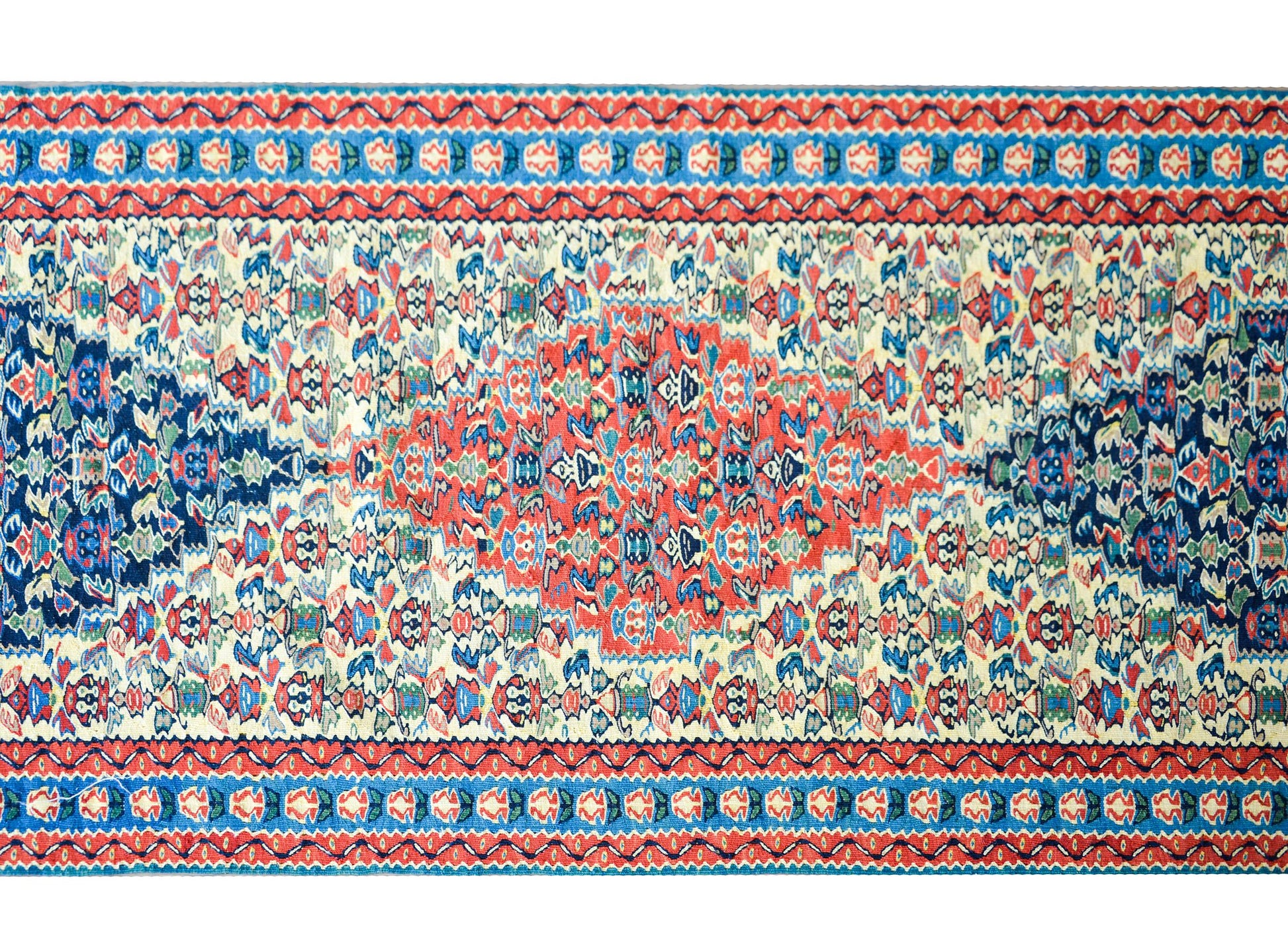 Vintage Persian Senneh Kilim Runner For Sale