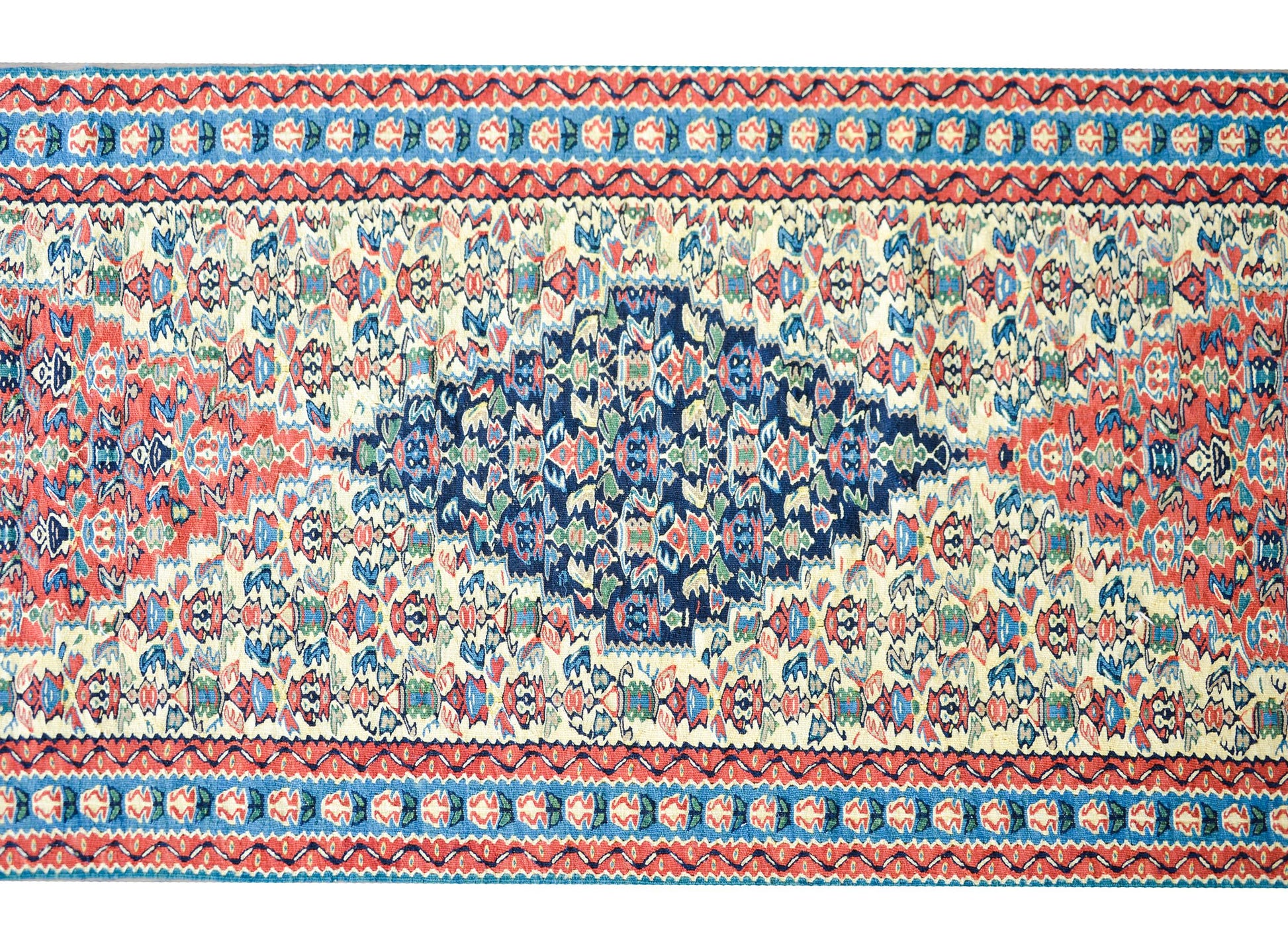 Vintage Persian Senneh Kilim Runner For Sale