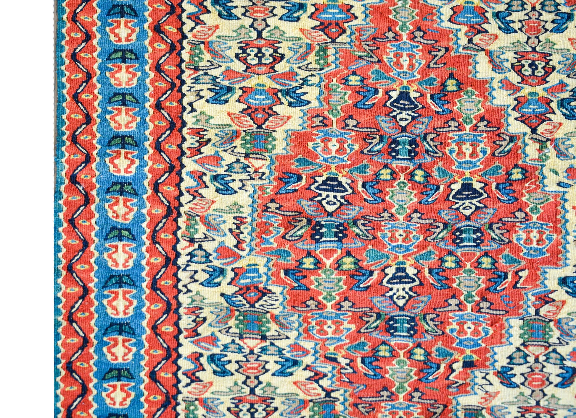 Vintage Persian Senneh Kilim Runner For Sale