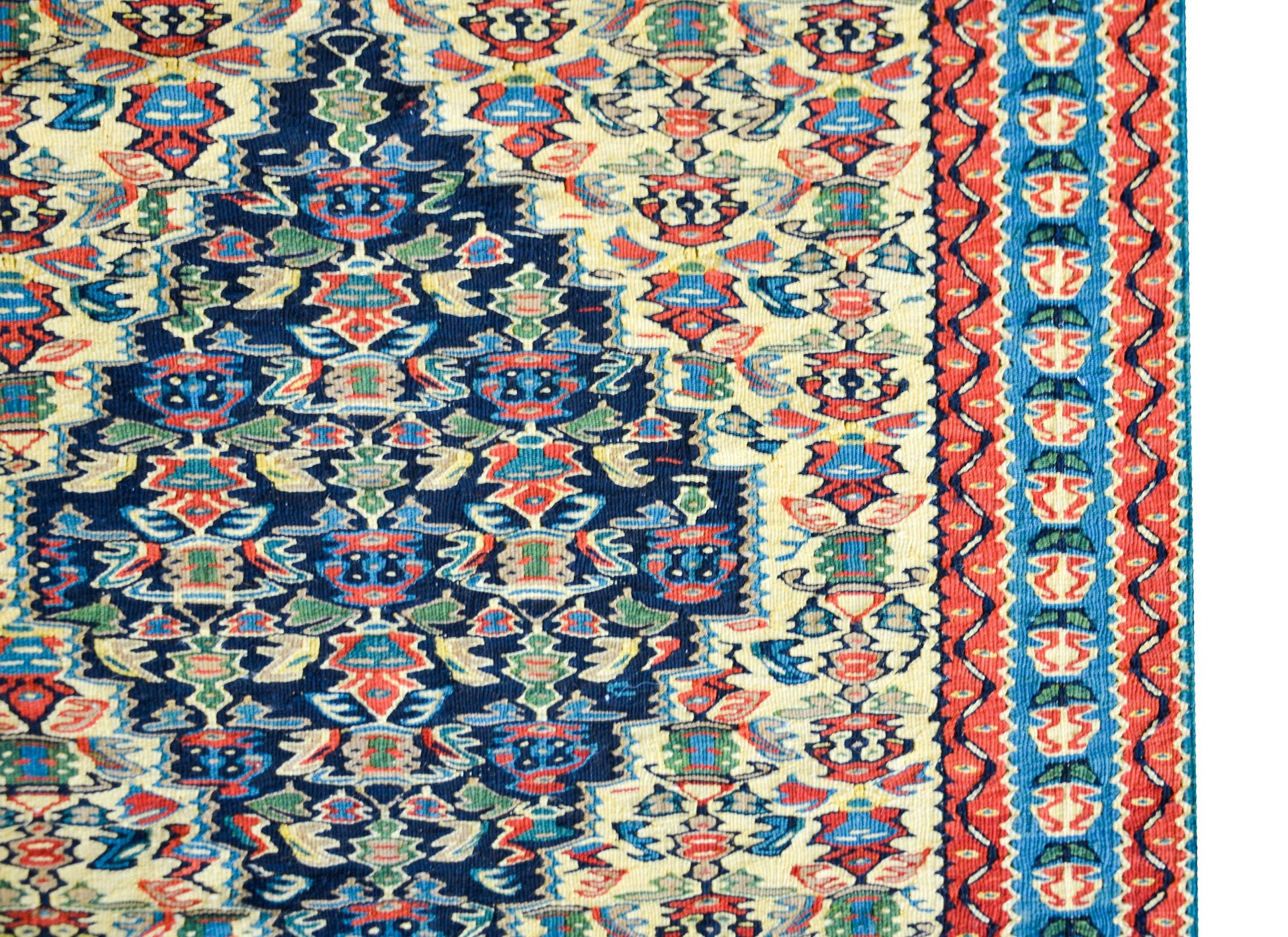 Vintage Persian Senneh Kilim Runner For Sale