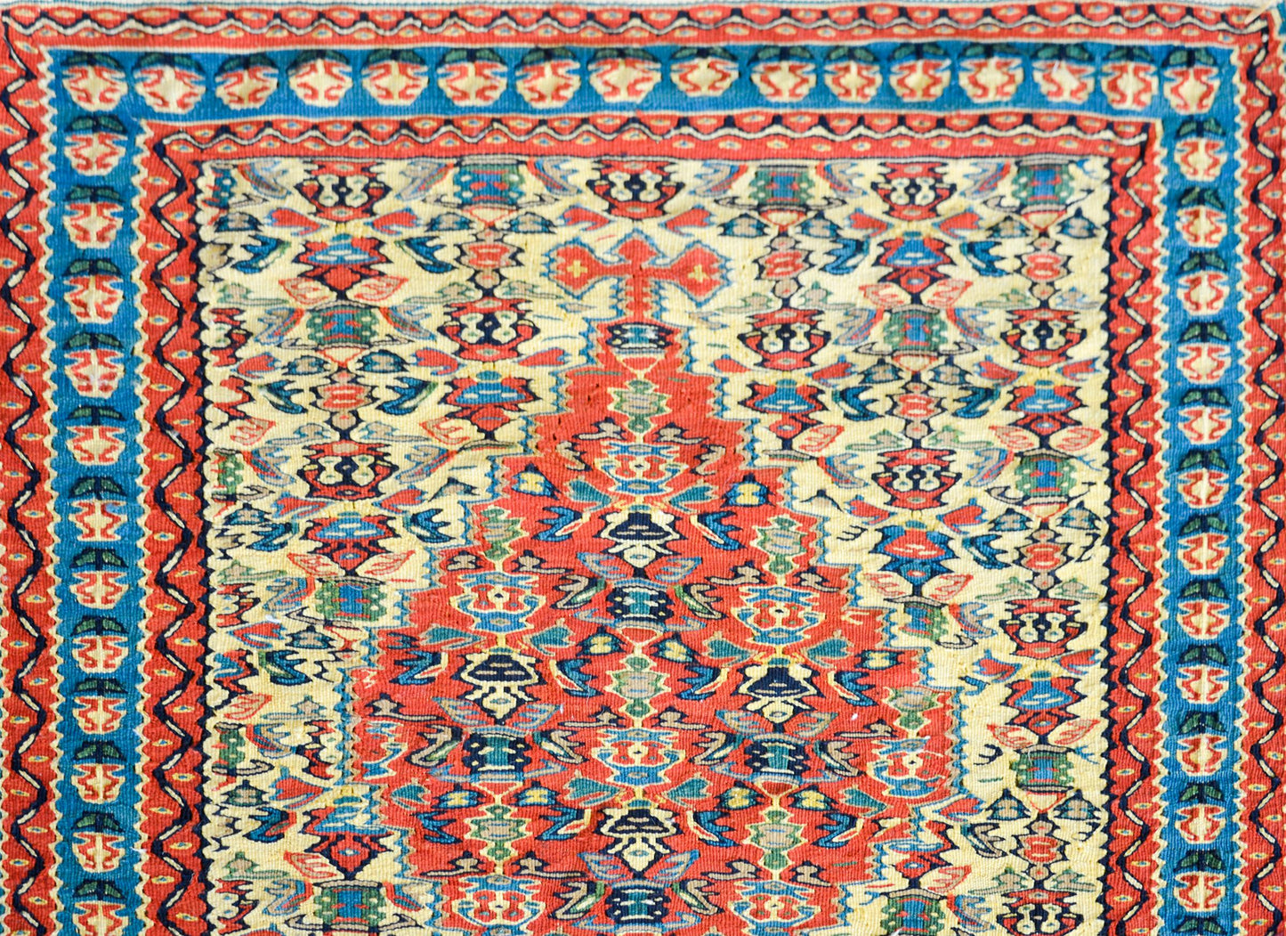 Vintage Persian Senneh Kilim Runner For Sale