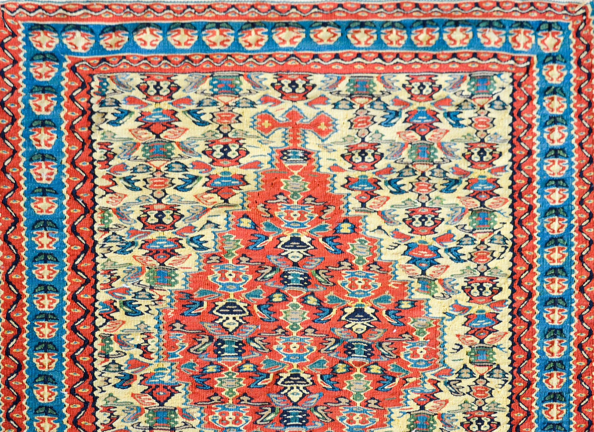 Vintage Persian Senneh Kilim Runner For Sale