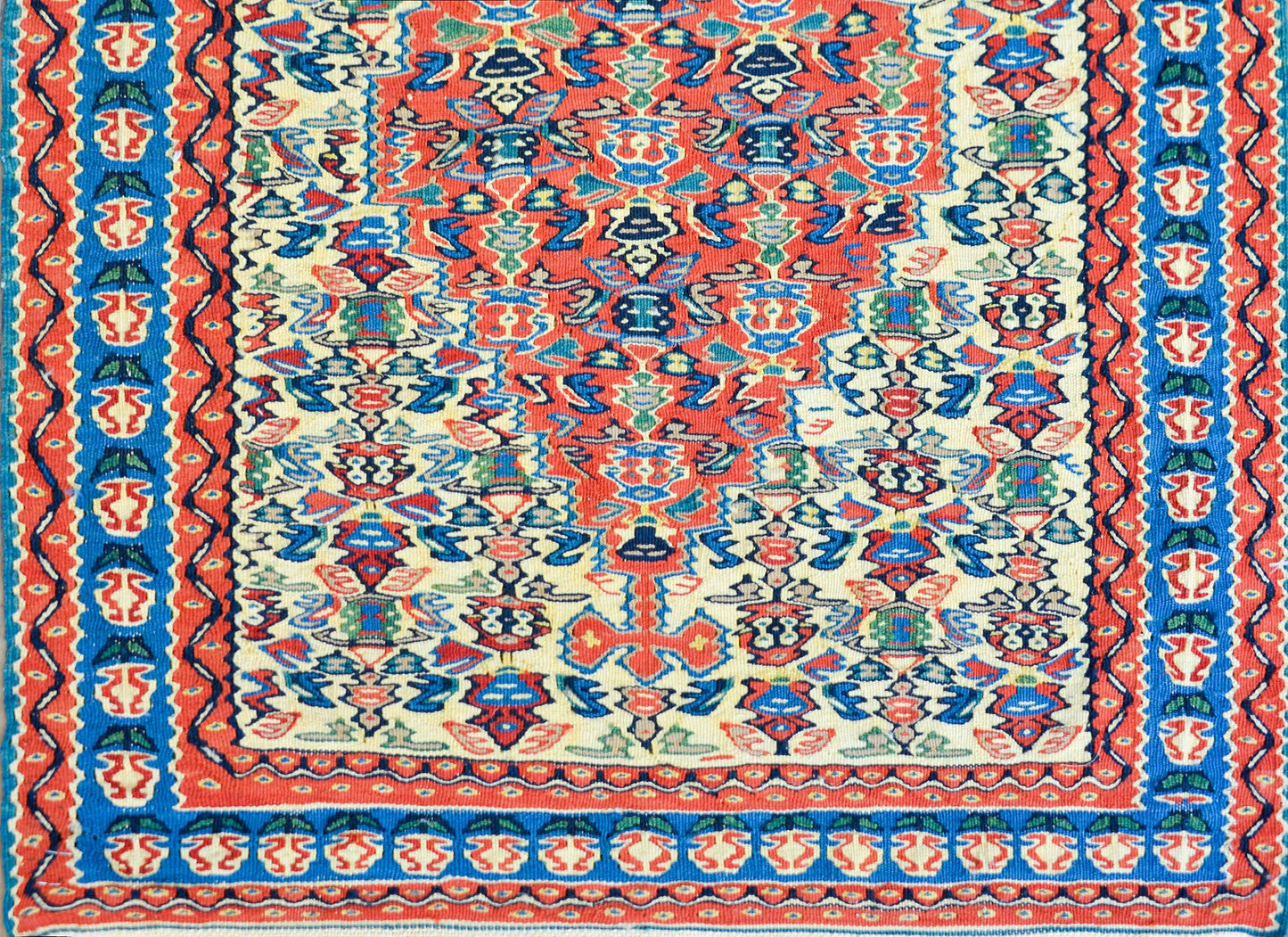 Vintage Persian Senneh Kilim Runner For Sale