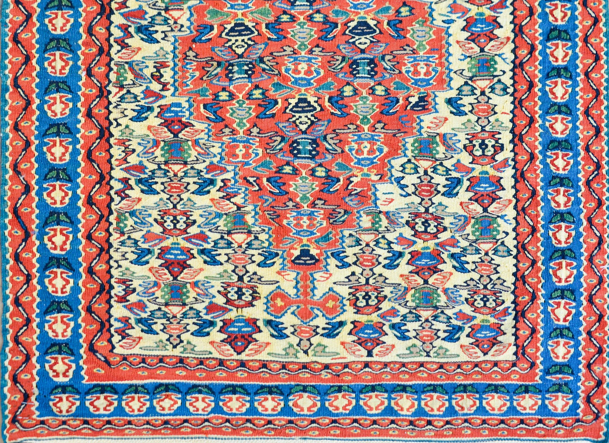 Vintage Persian Senneh Kilim Runner For Sale