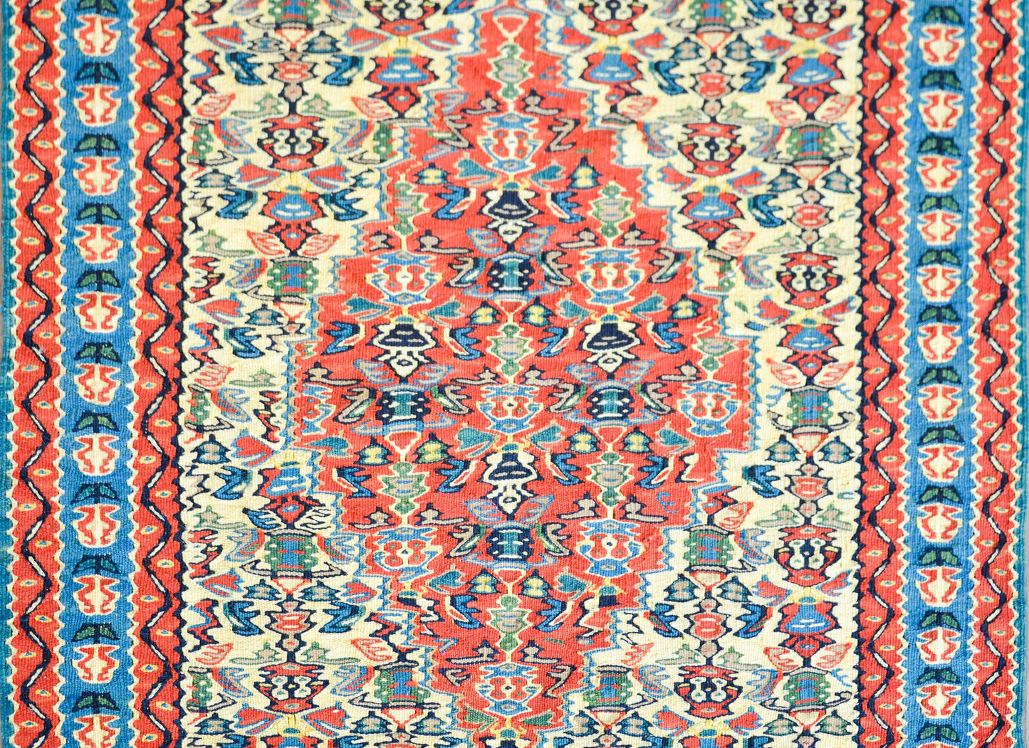 Vintage Persian Senneh Kilim Runner For Sale