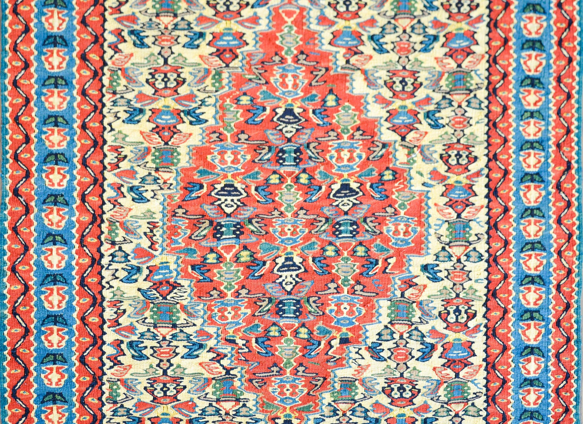 Vintage Persian Senneh Kilim Runner For Sale