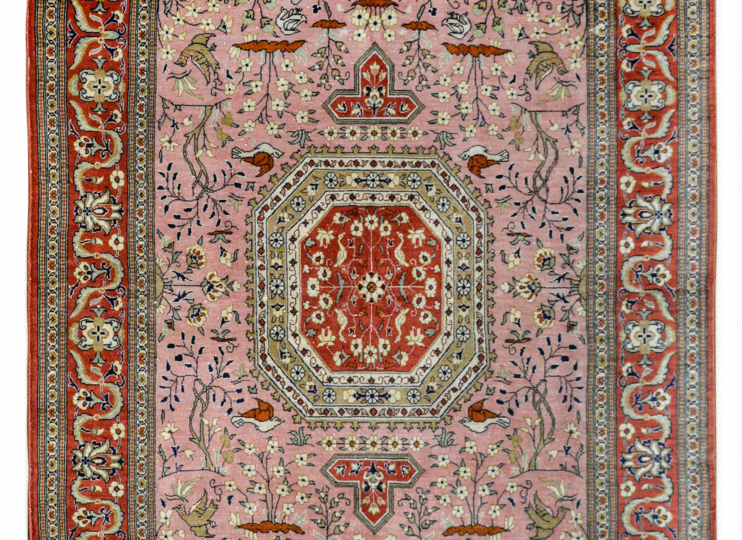 Vintage Qum Silk Rug For Sale