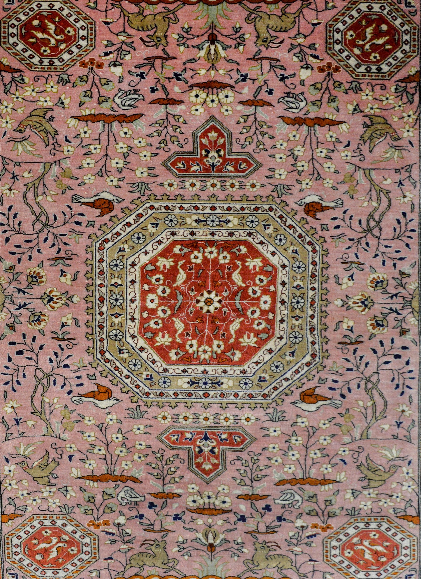 Vintage Qum Silk Rug For Sale