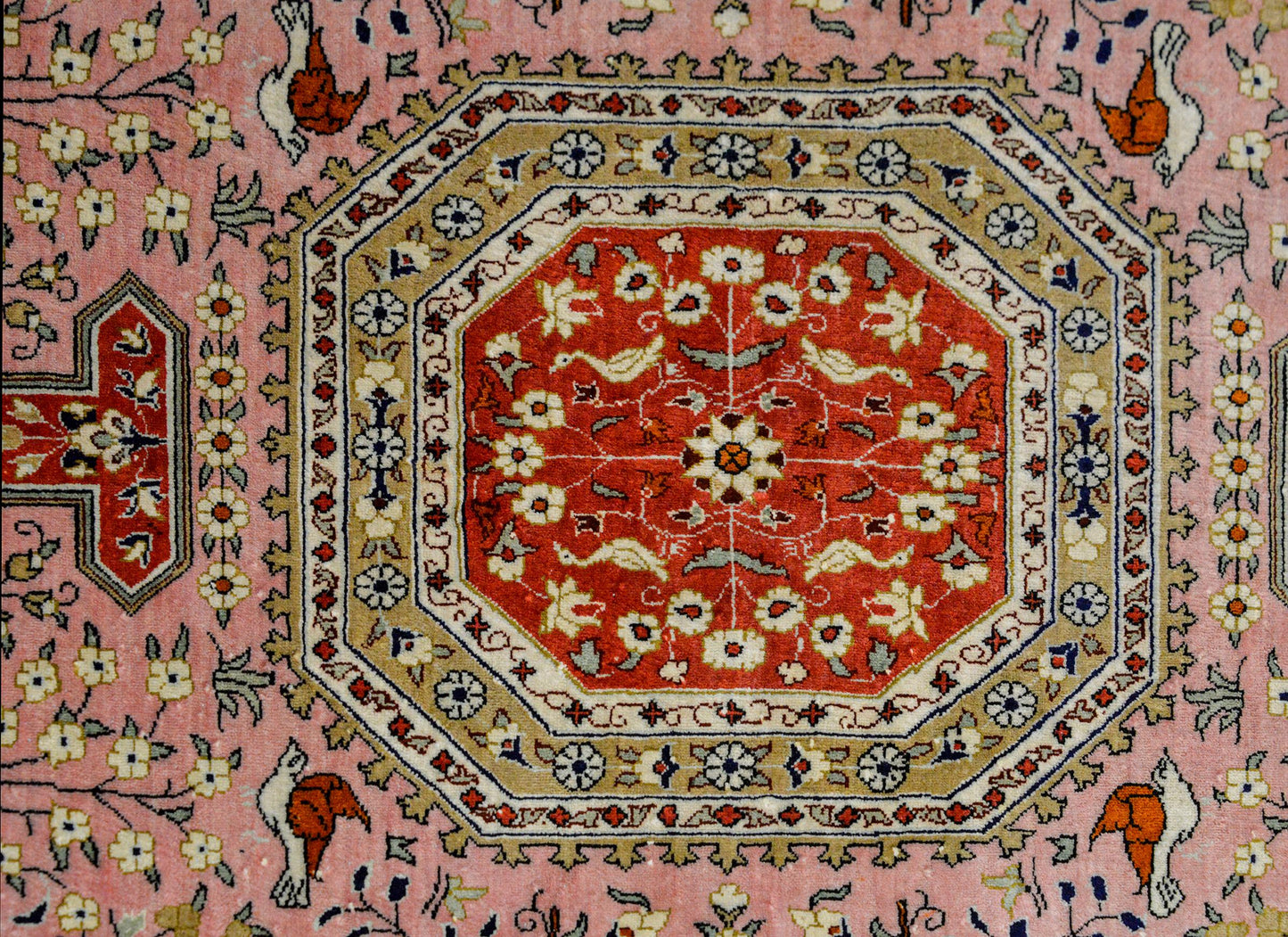Vintage Qum Silk Rug For Sale