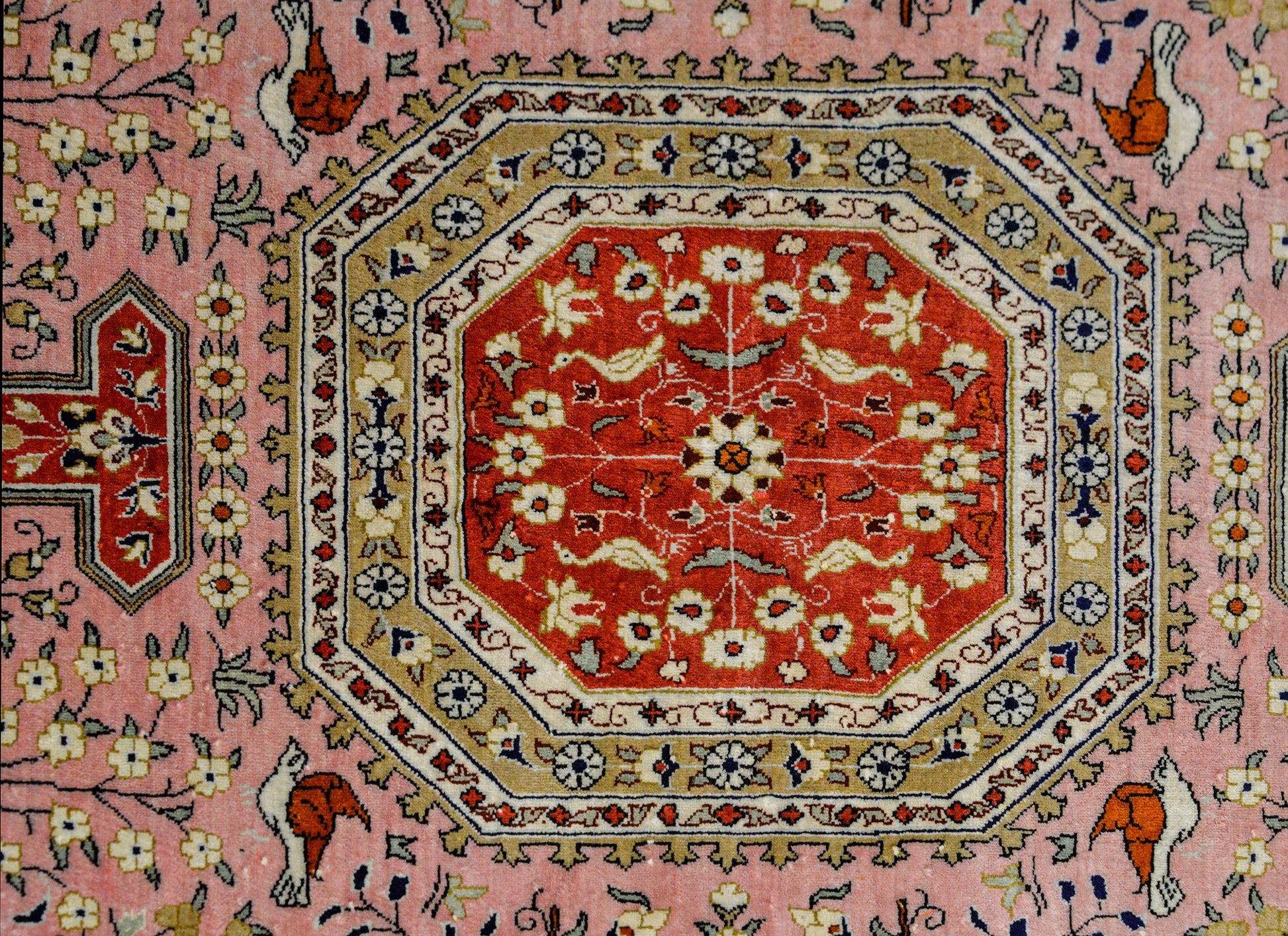Vintage Qum Silk Rug For Sale