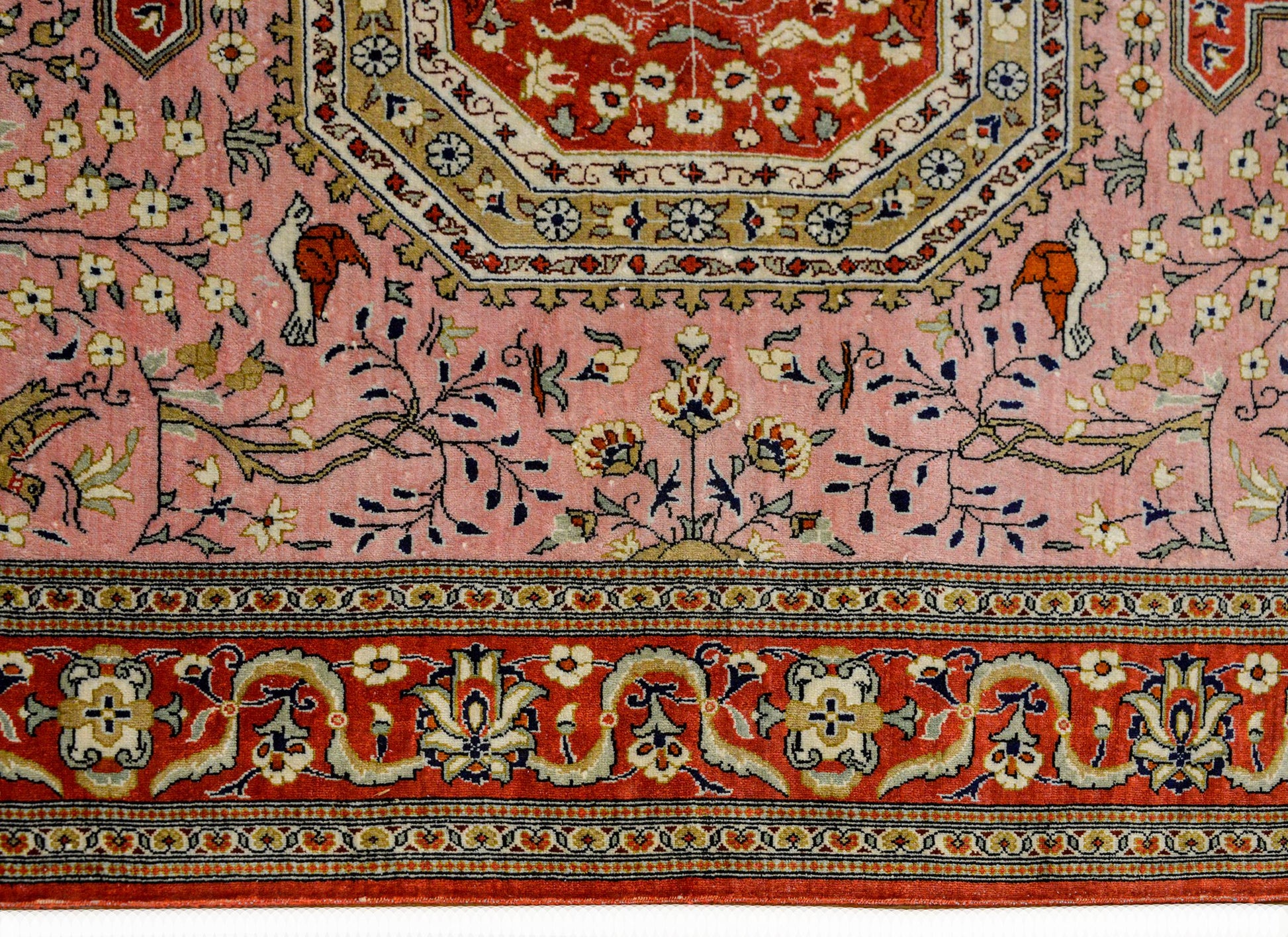Vintage Qum Silk Rug For Sale
