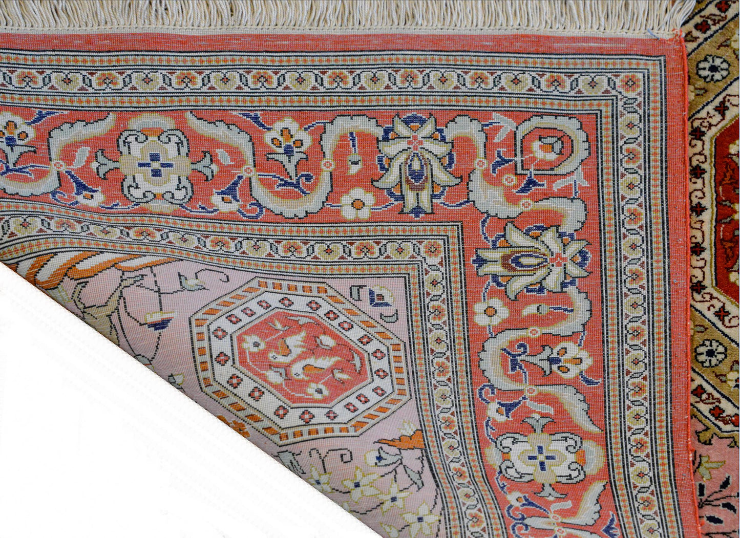 Vintage Qum Silk Rug For Sale