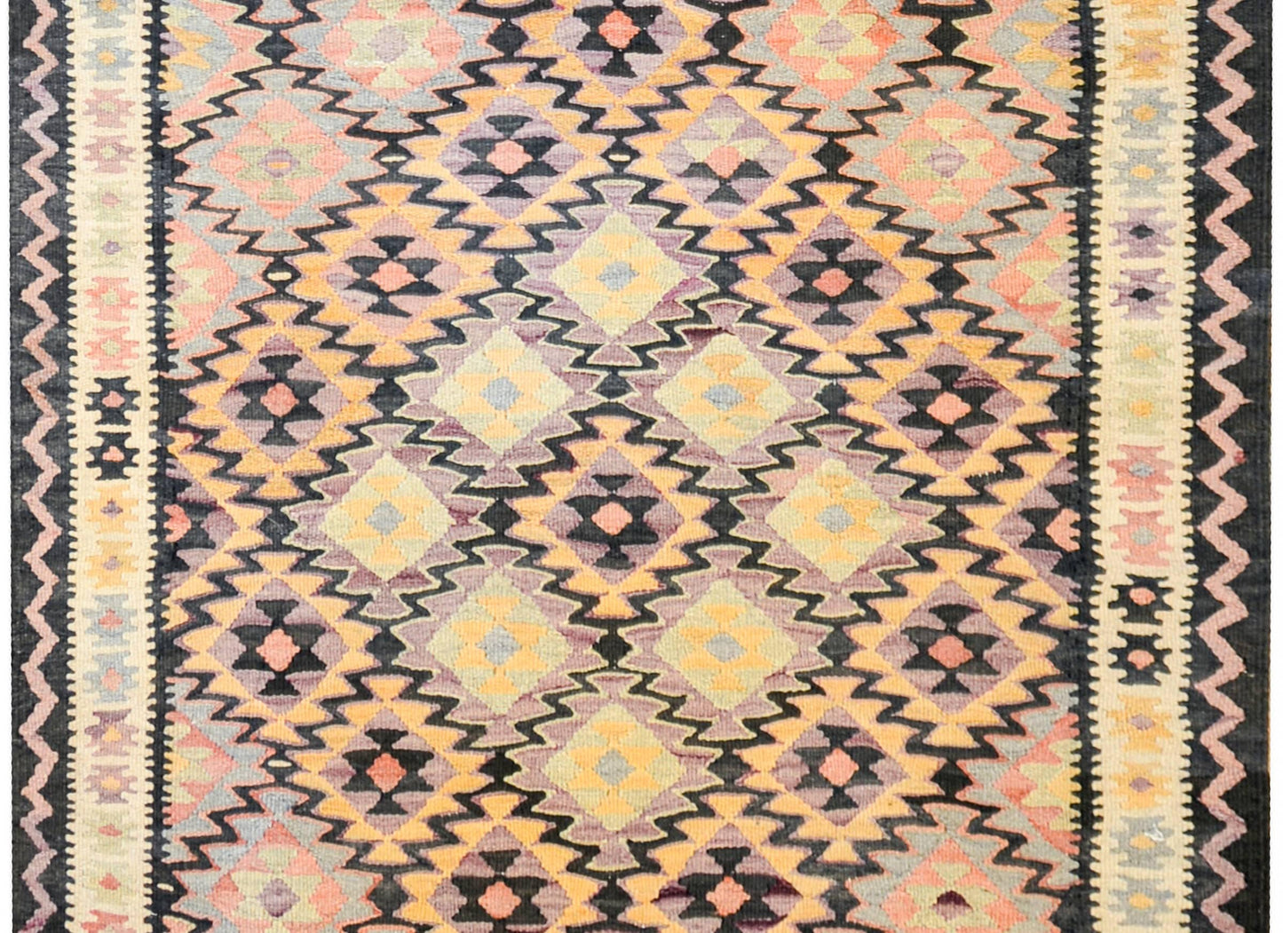 Amazing Mid-20th Century Qazvin Kilim Runner For Sale
