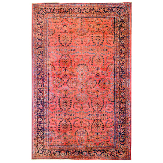 Majestic Early 20th Century Sarouk Mohajeran Rug For Sale