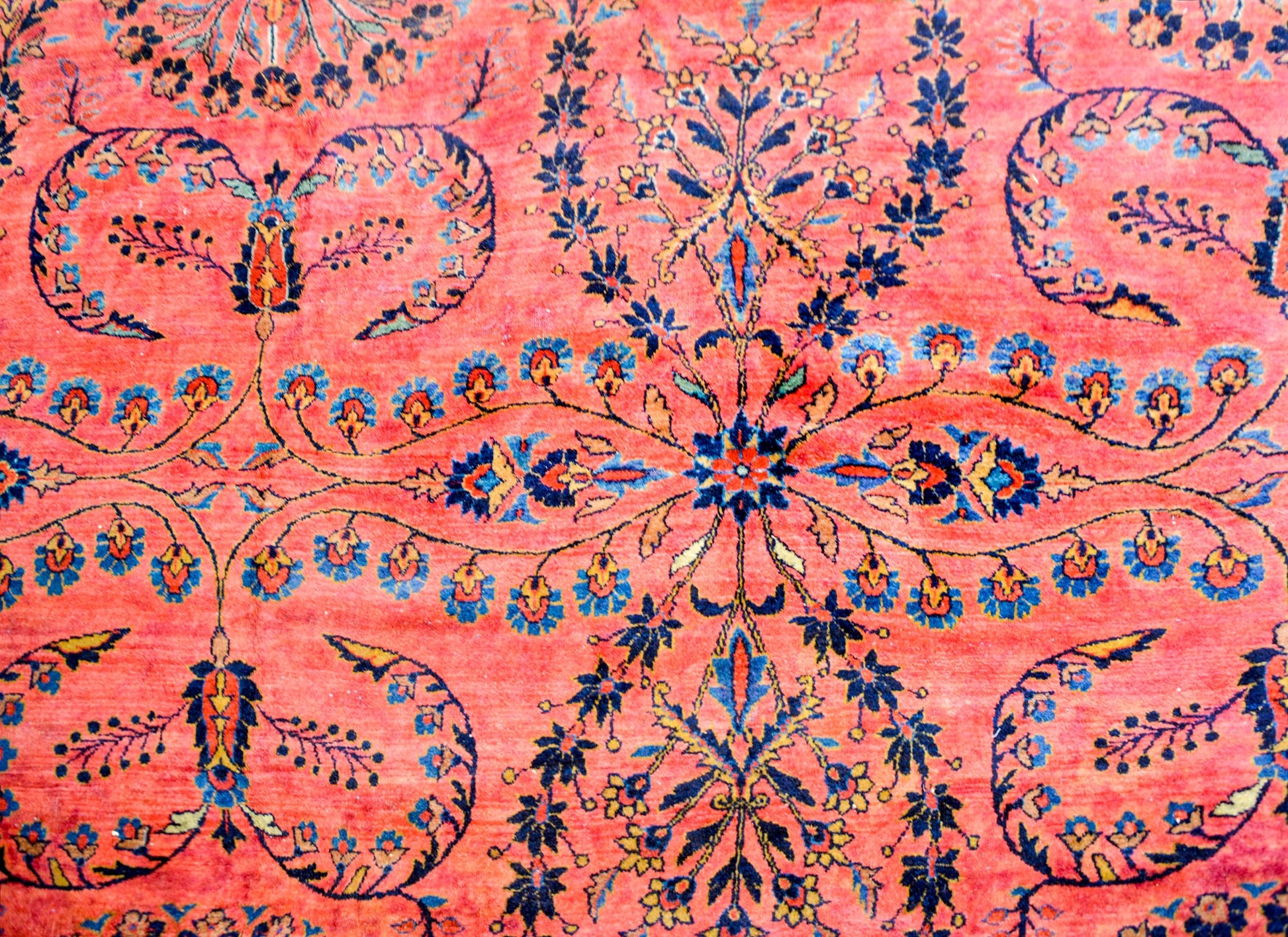 Majestic Early 20th Century Sarouk Mohajeran Rug For Sale