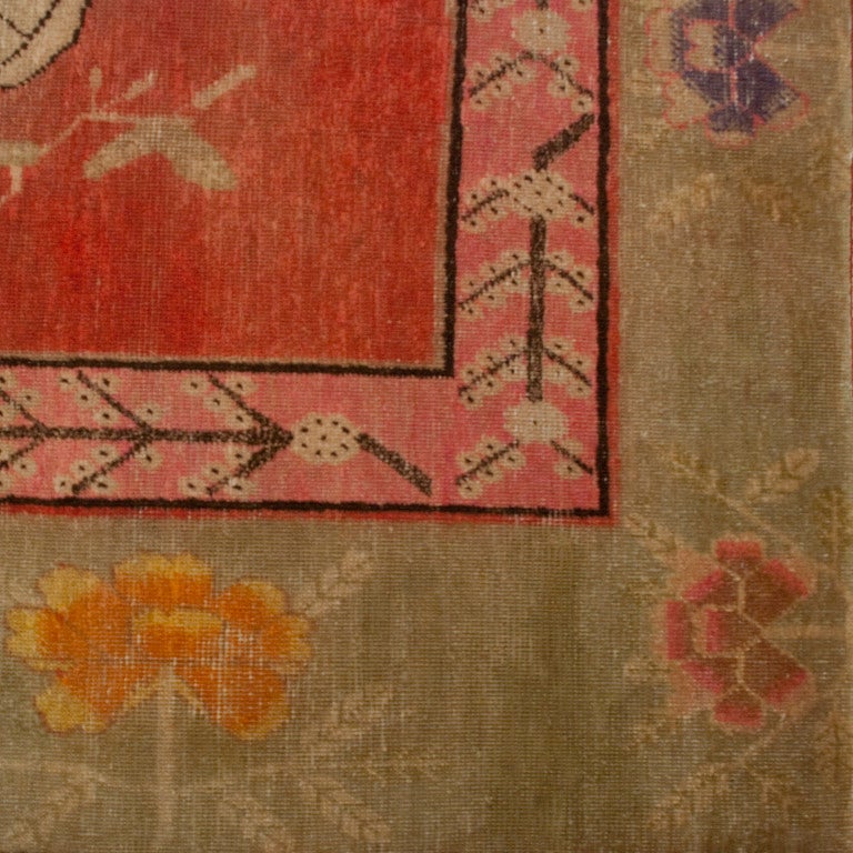 Early 20th Century Central Asian Khotan Carpet For Sale