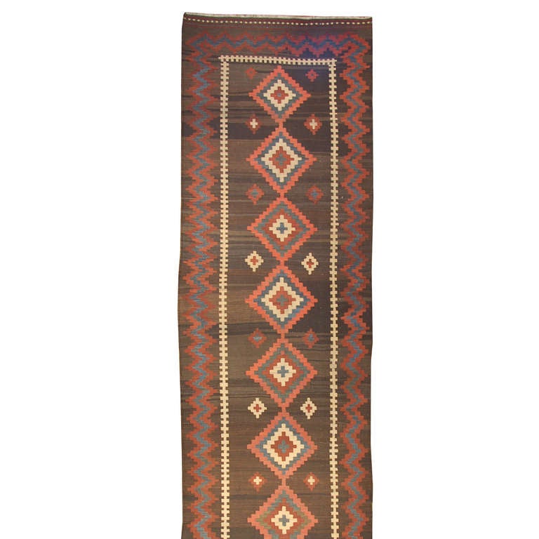 Early 20th Century Shahsevan Kilim Runner For Sale