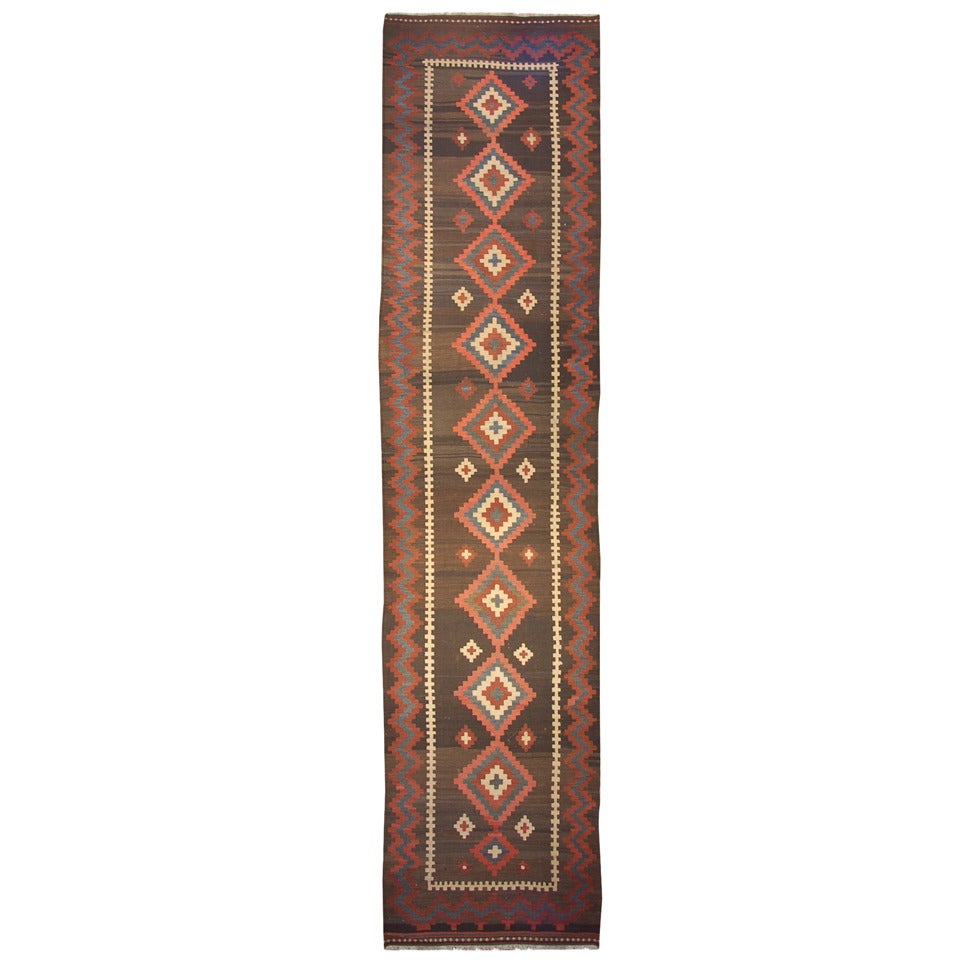 Early 20th Century Shahsevan Kilim Runner For Sale