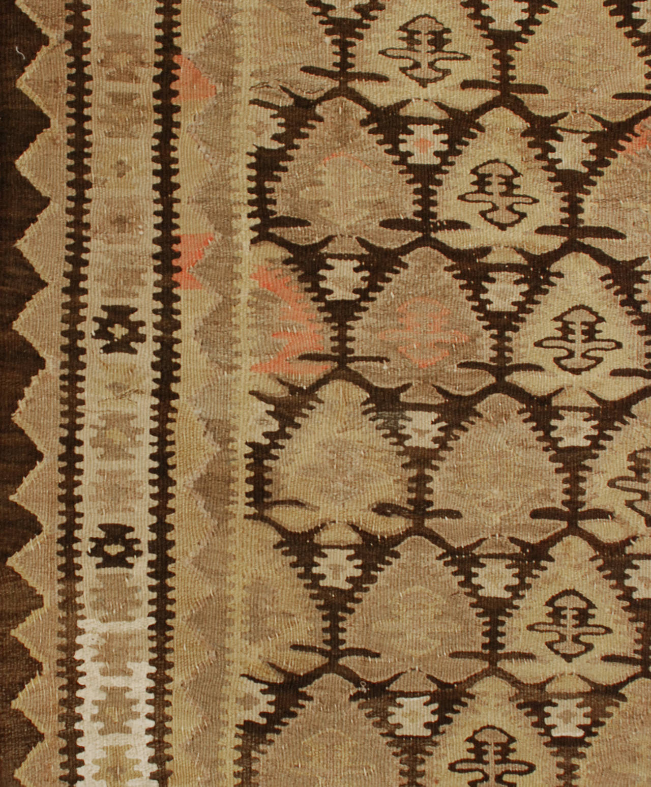 Early 20th Century Qazvin Kilim Runner Rug For Sale