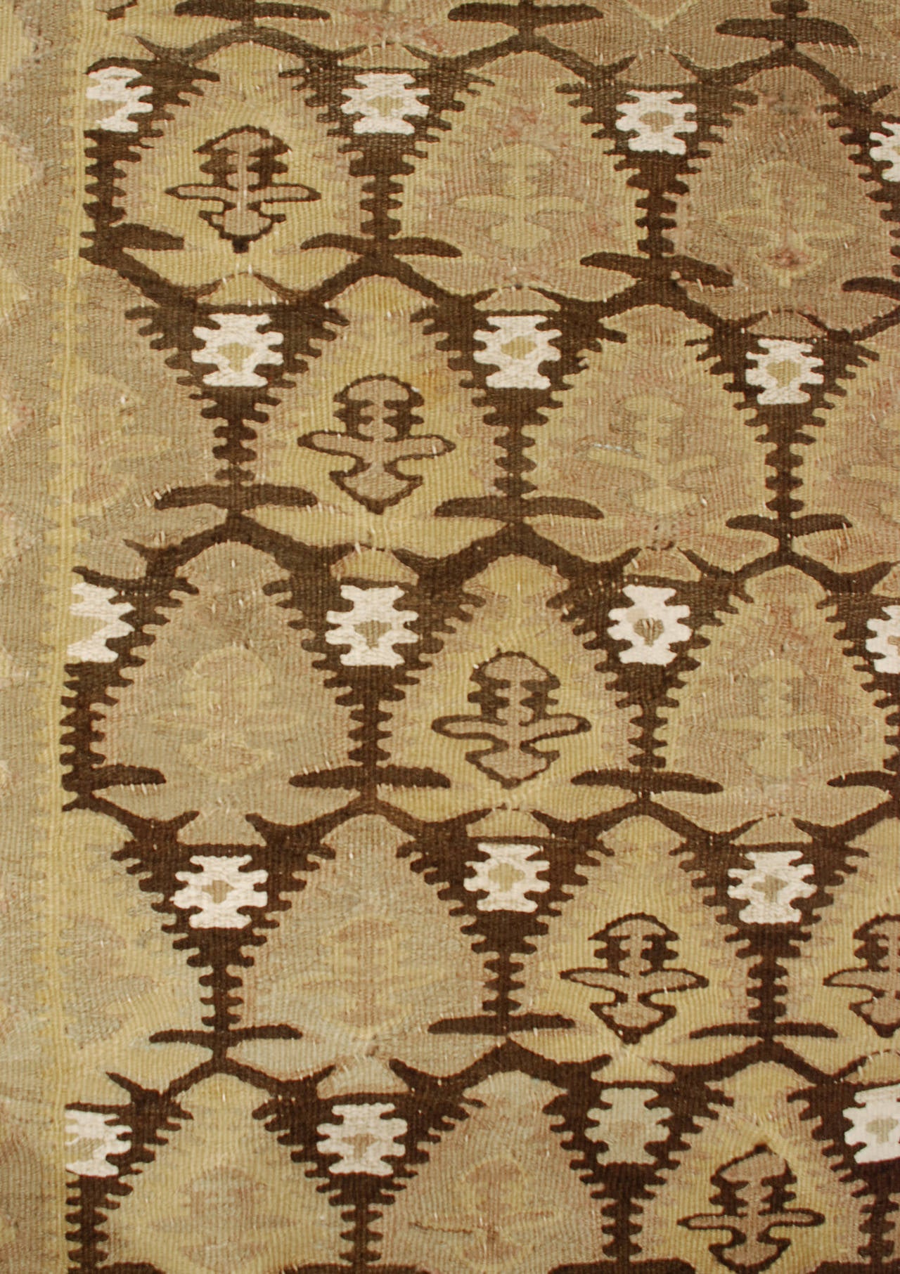 Early 20th Century Qazvin Kilim Runner Rug For Sale