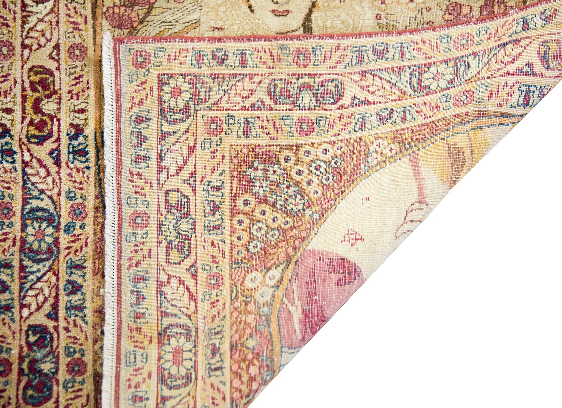 Early 20th Century Persian Pictorial Lavar Kirman Depicting Princess Qajar For Sale