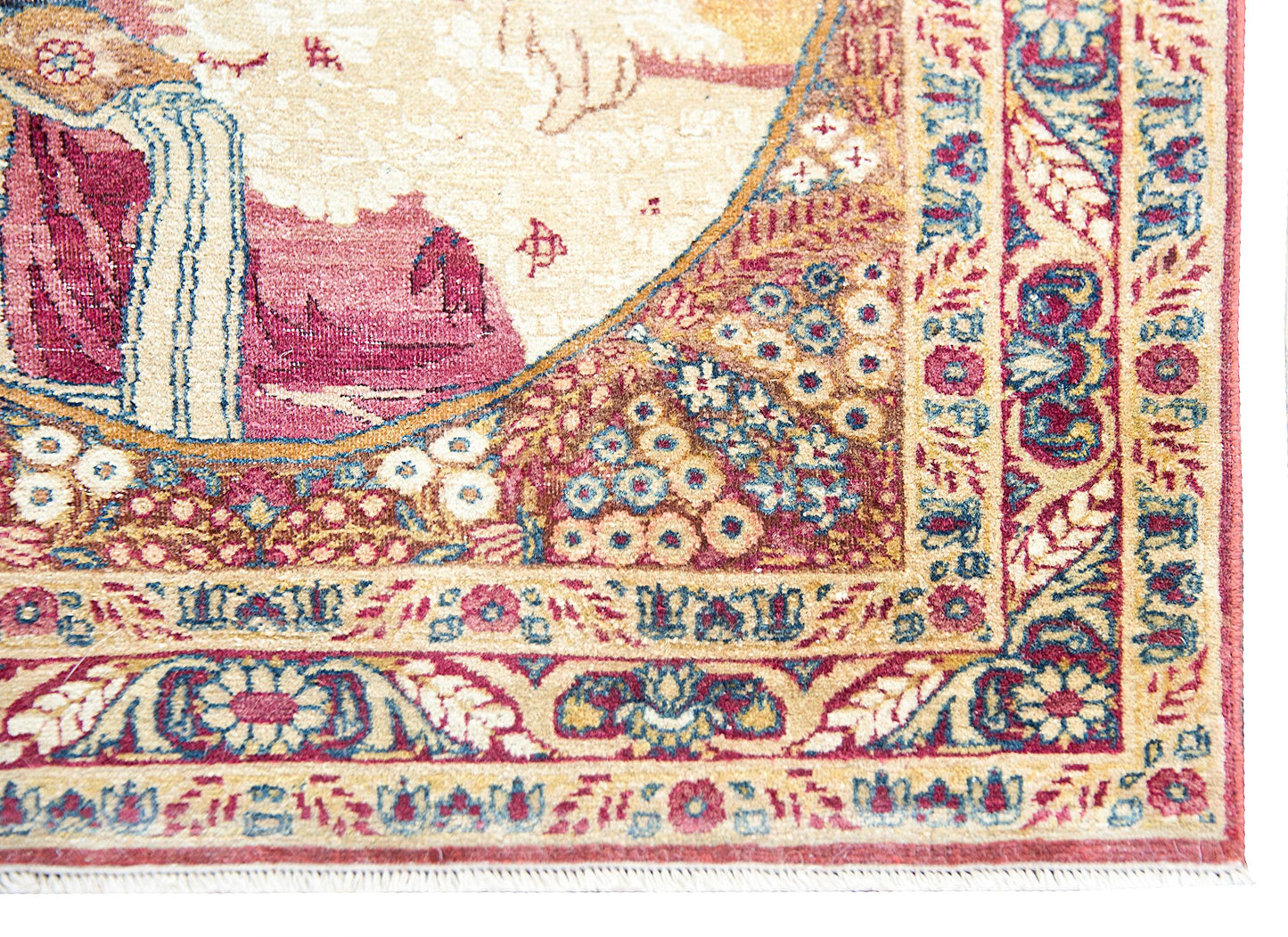 Early 20th Century Persian Pictorial Lavar Kirman Depicting Princess Qajar For Sale