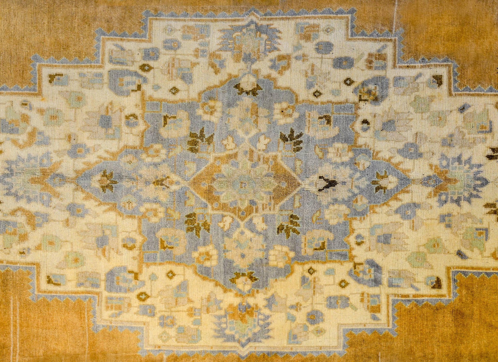 Wonderful Vintage Turkish Oushak Rug For Sale