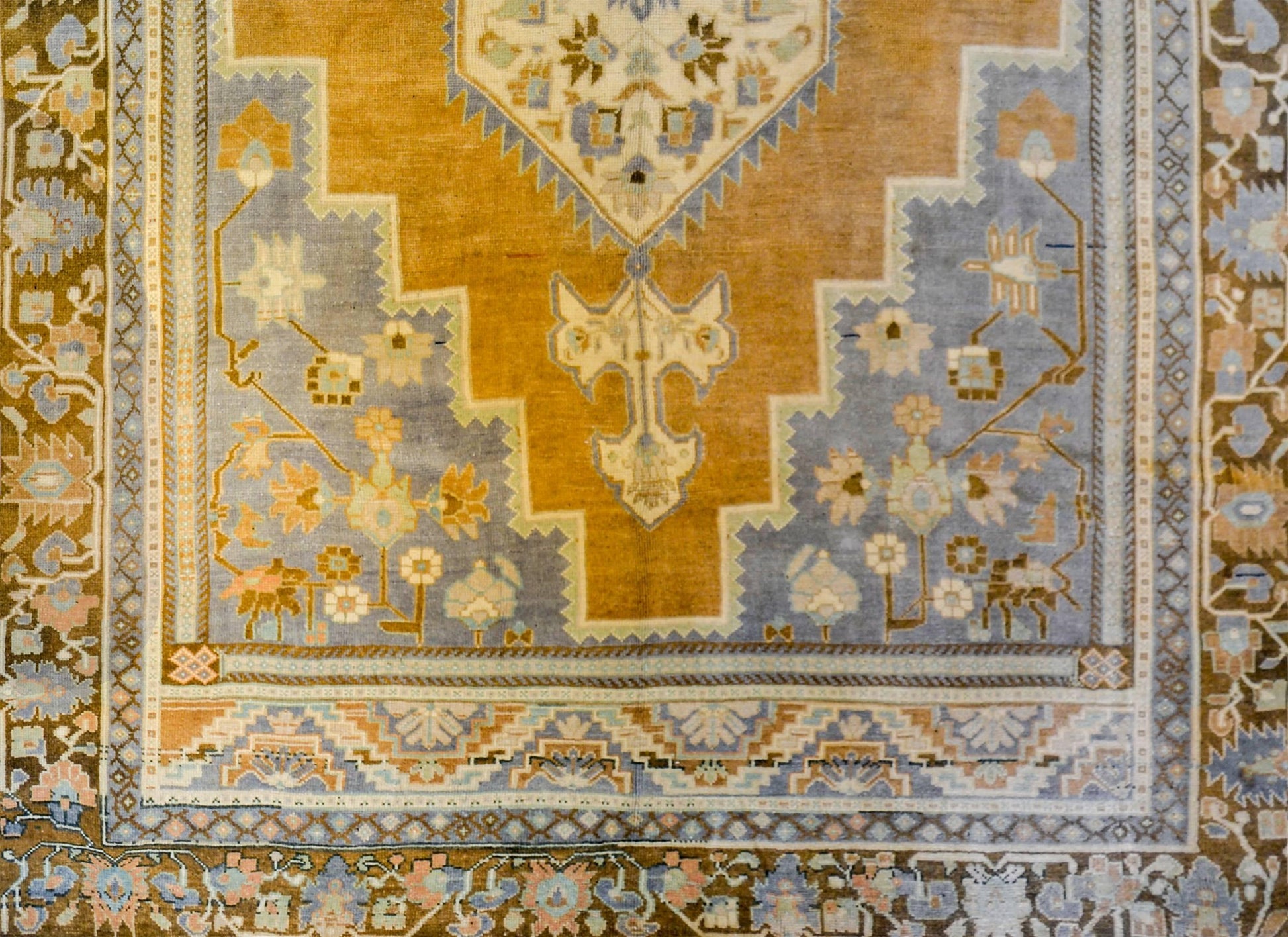 Wonderful Vintage Turkish Oushak Rug For Sale