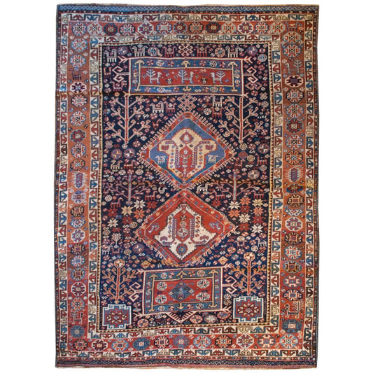 Incredible 19th Century Ghashgaei Rug For Sale