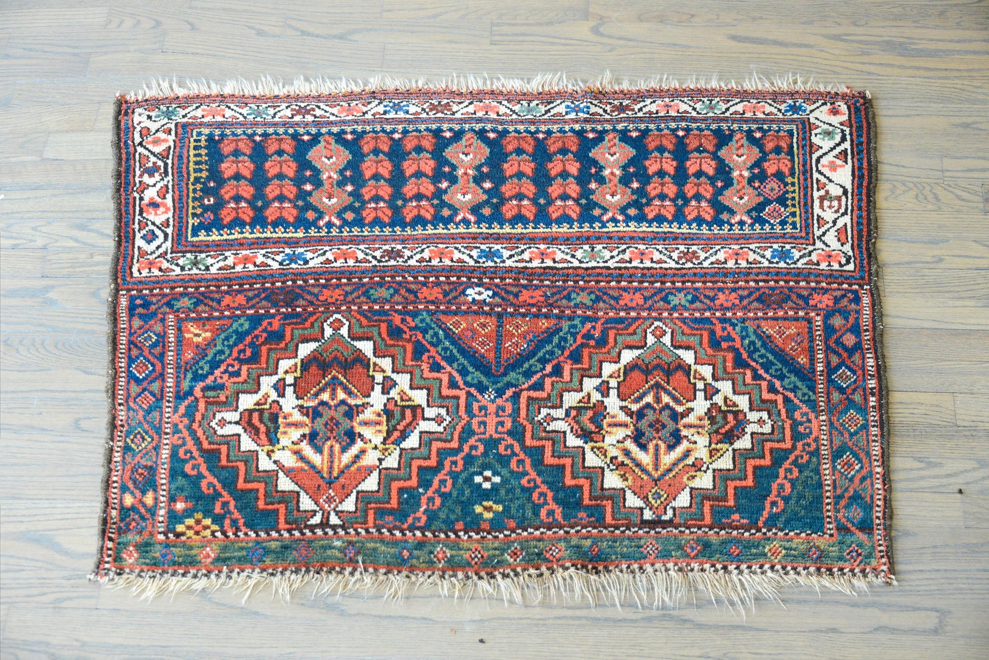 Early 20th Century Malayer Bag Face Rug For Sale