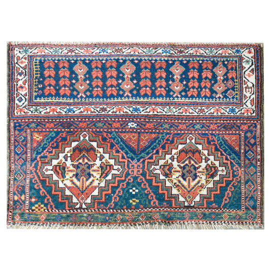 Early 20th Century Malayer Bag Face Rug For Sale