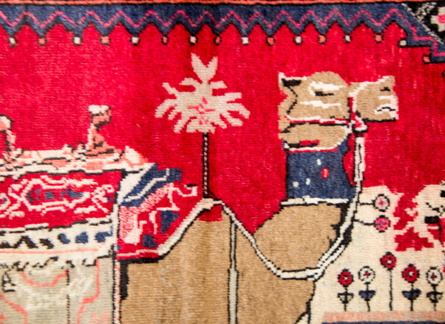 Vintage Pictorial Kelardasht Rug For Sale
