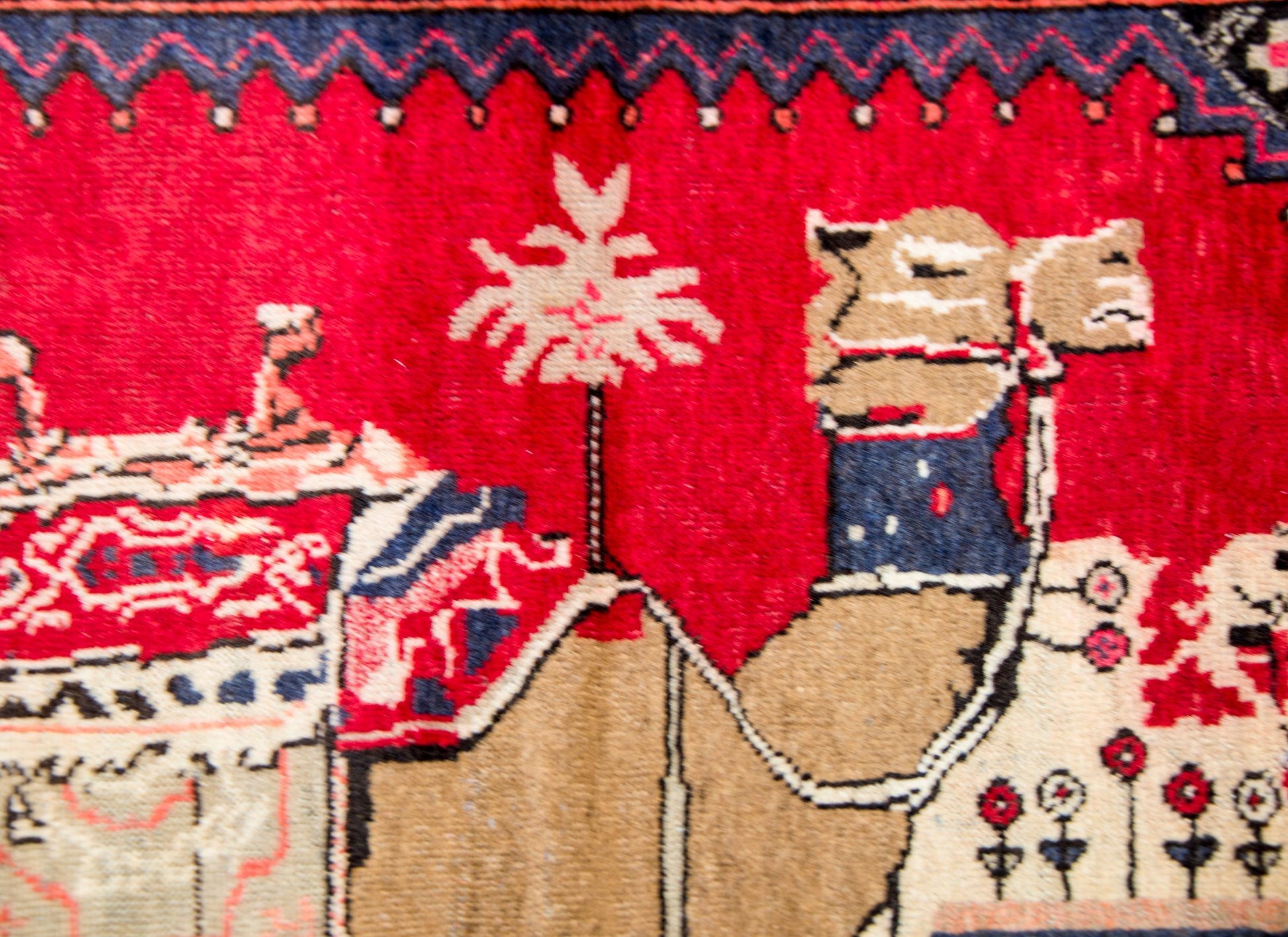 Vintage Pictorial Kelardasht Rug For Sale