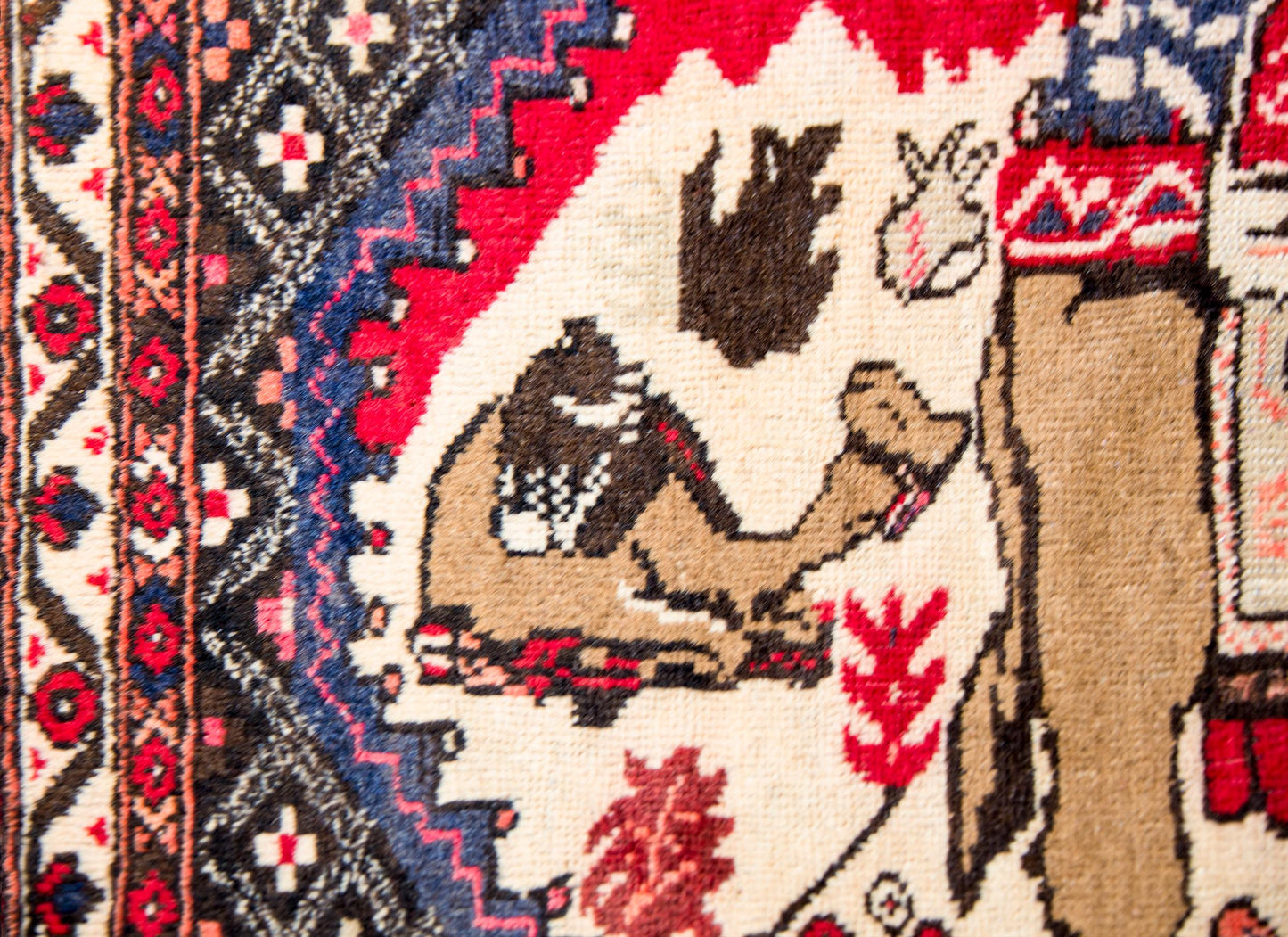 Vintage Pictorial Kelardasht Rug For Sale