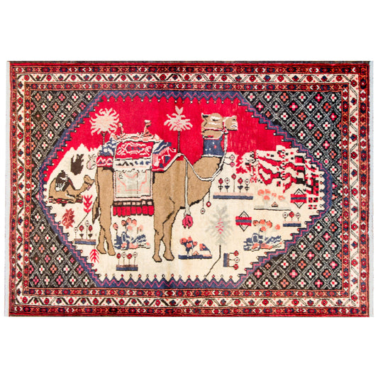 Vintage Pictorial Kelardasht Rug For Sale