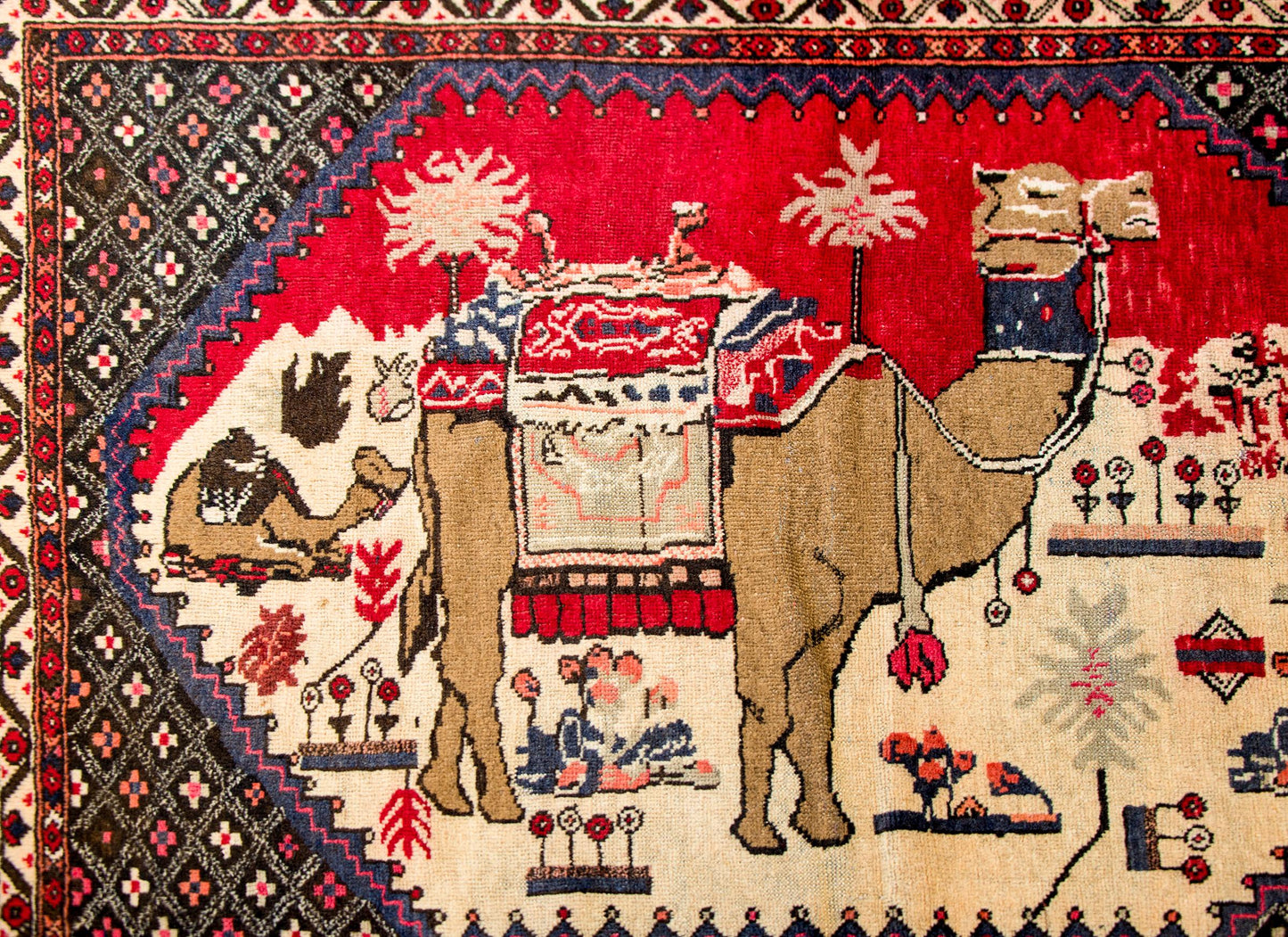Vintage Pictorial Kelardasht Rug For Sale