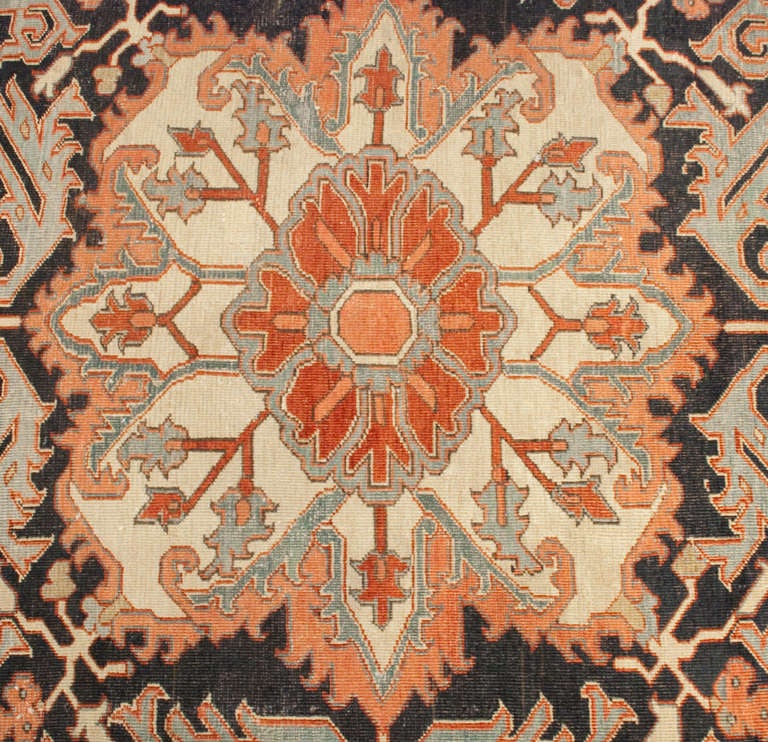 19th Century Persian Serapi Rug For Sale