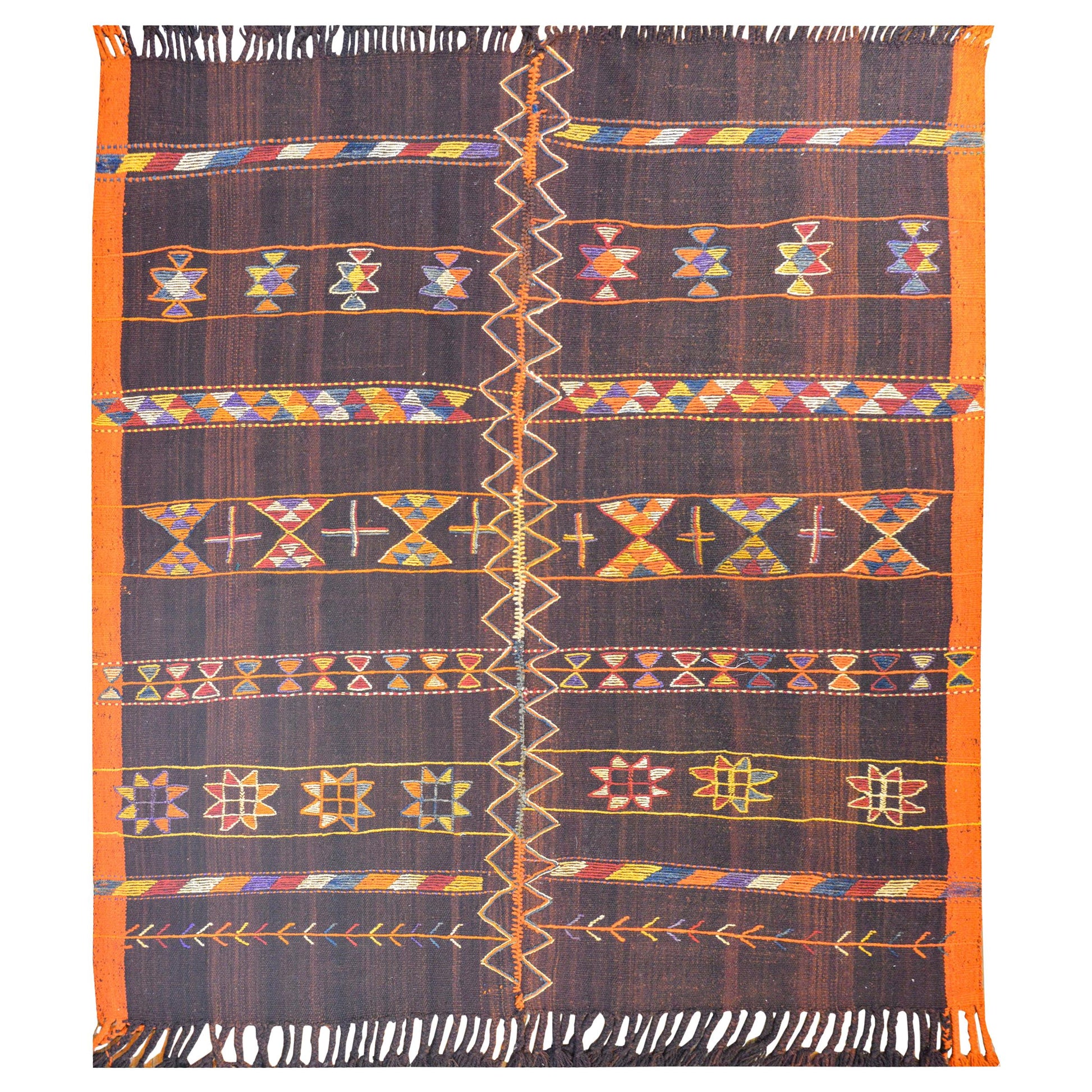 Bold Vintage Mid-20th Century Anatolian Kilim Rug For Sale