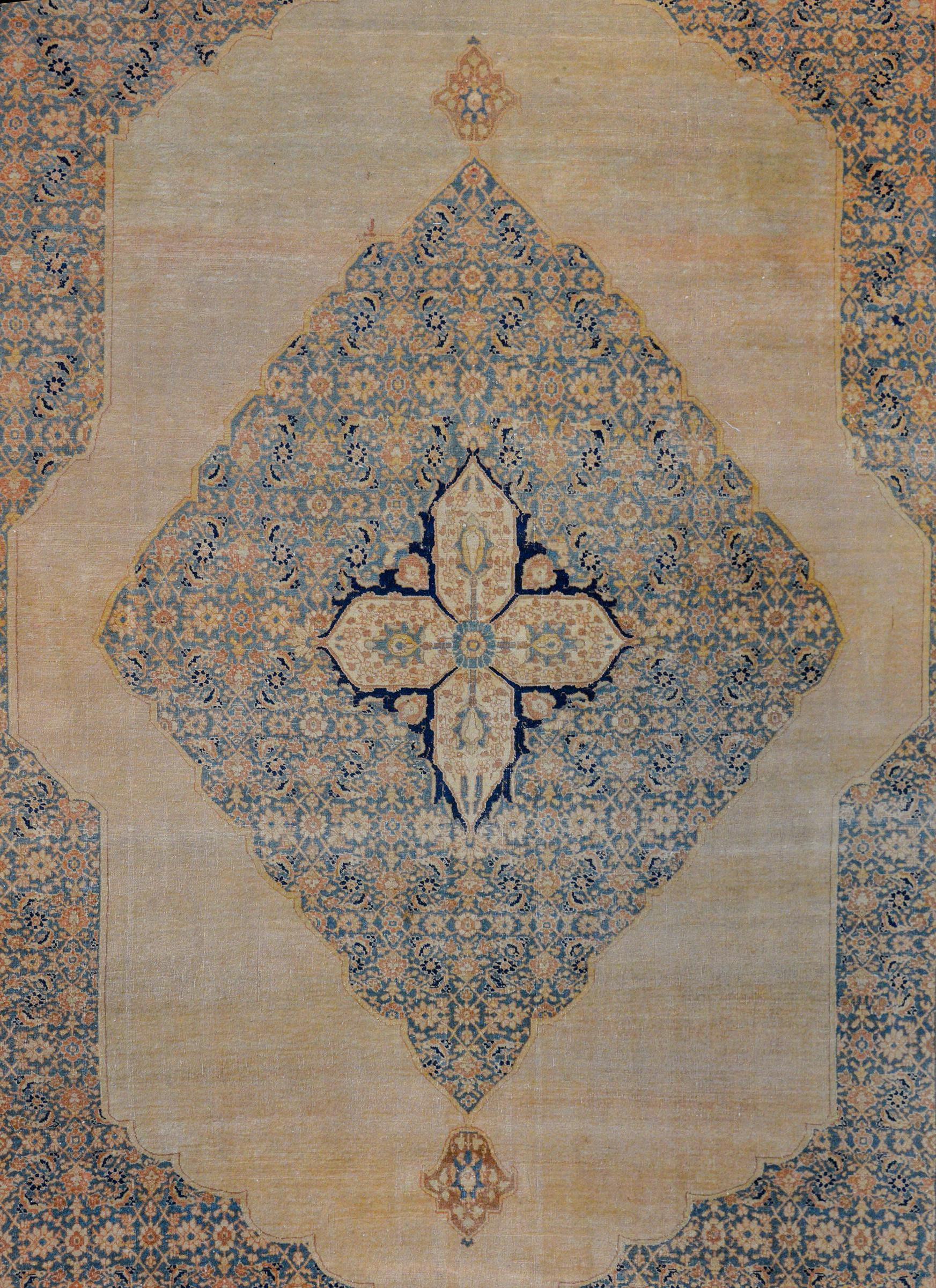 Incredible Early 20th Century Hadji Jalili Tabriz Rug For Sale