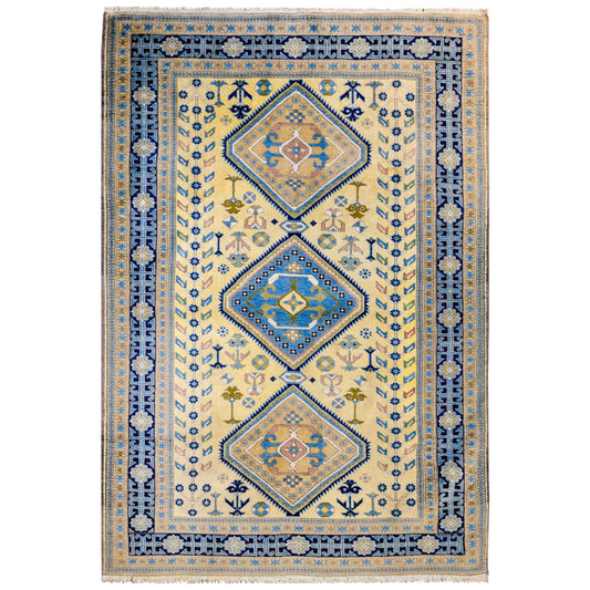 Bold Late 20th Century Afghani Kazak Rug For Sale