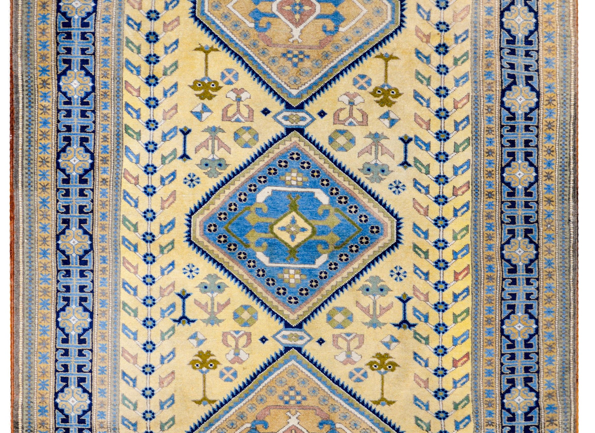 Bold Late 20th Century Afghani Kazak Rug For Sale