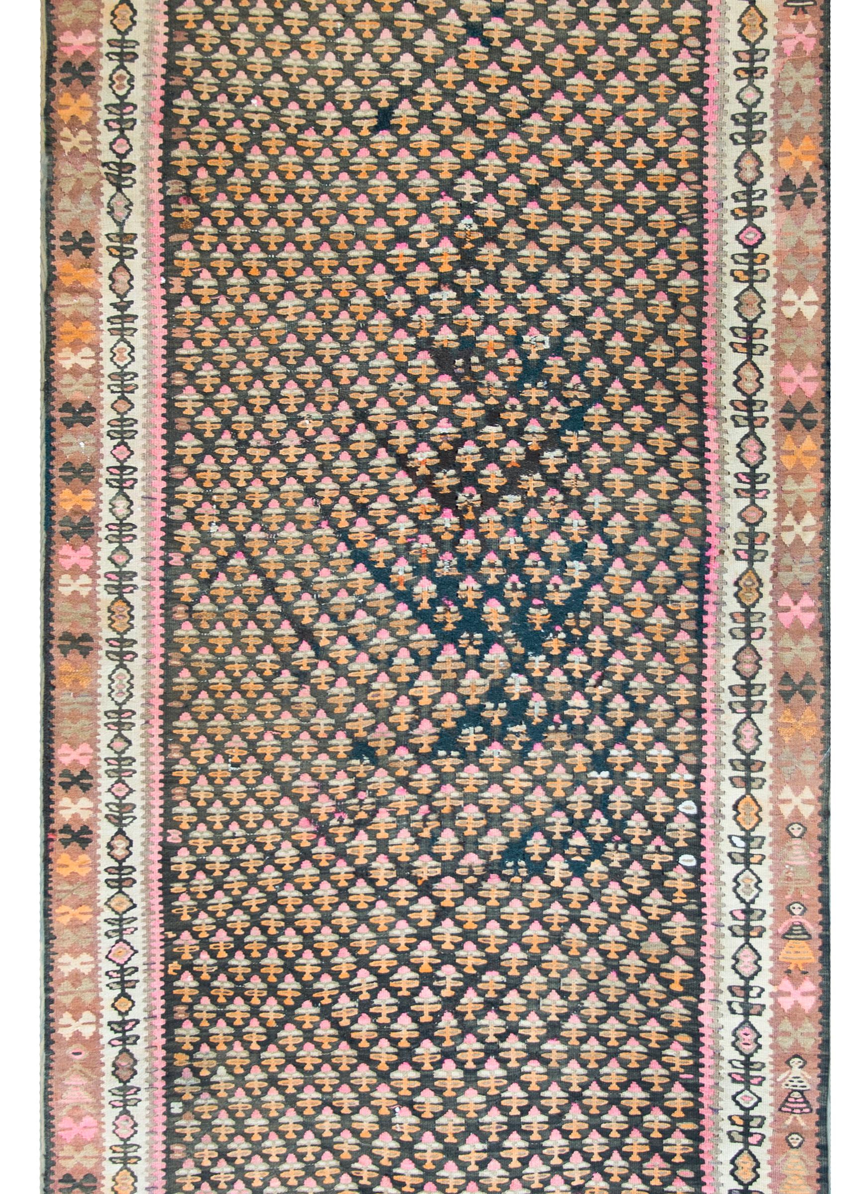 Early 20th Century Kurdish Kilim Rug For Sale