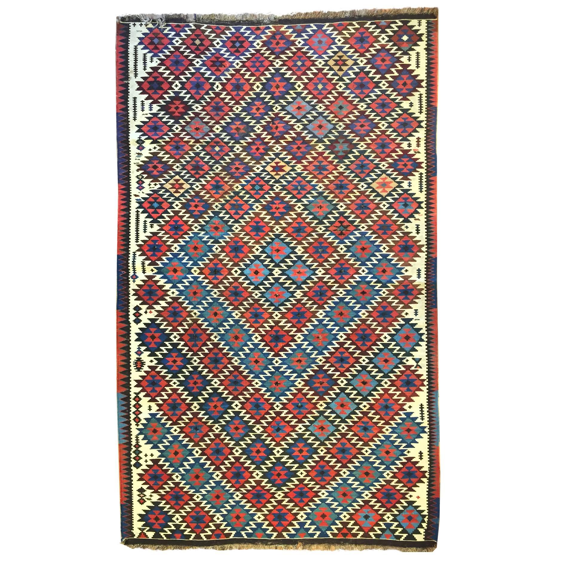 Early 20th Century Shahsavan Kilim For Sale