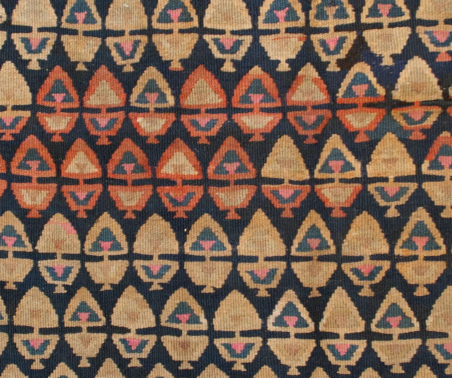 Unusual Early 20th Century Varamin Kilim Rug For Sale