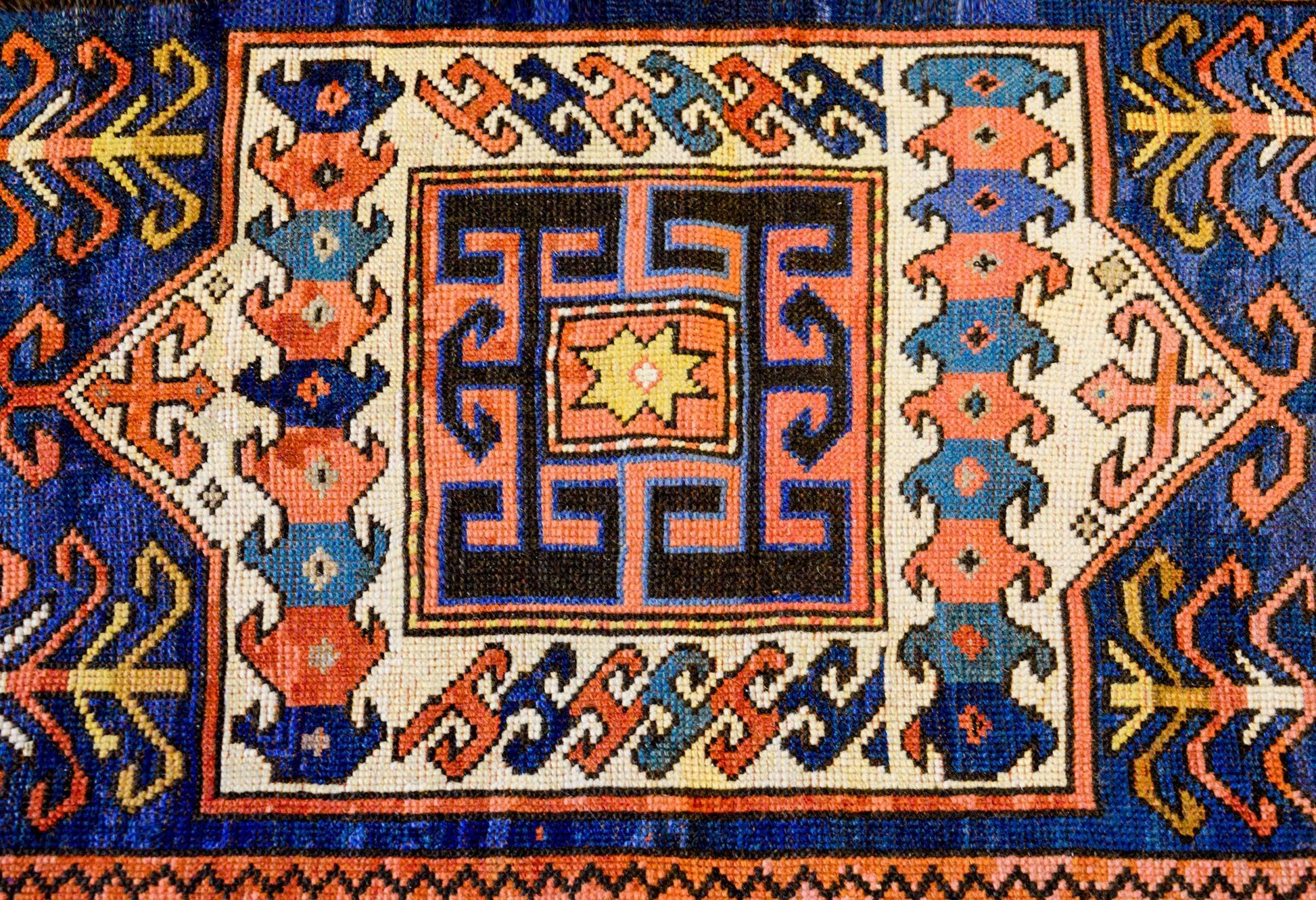Wonderful 19th Century Kazak Rug For Sale
