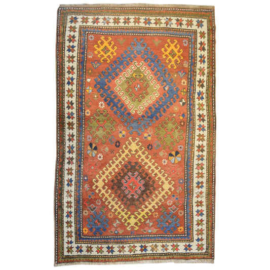 Unbelievable Early 20th Century Kazak Rug For Sale