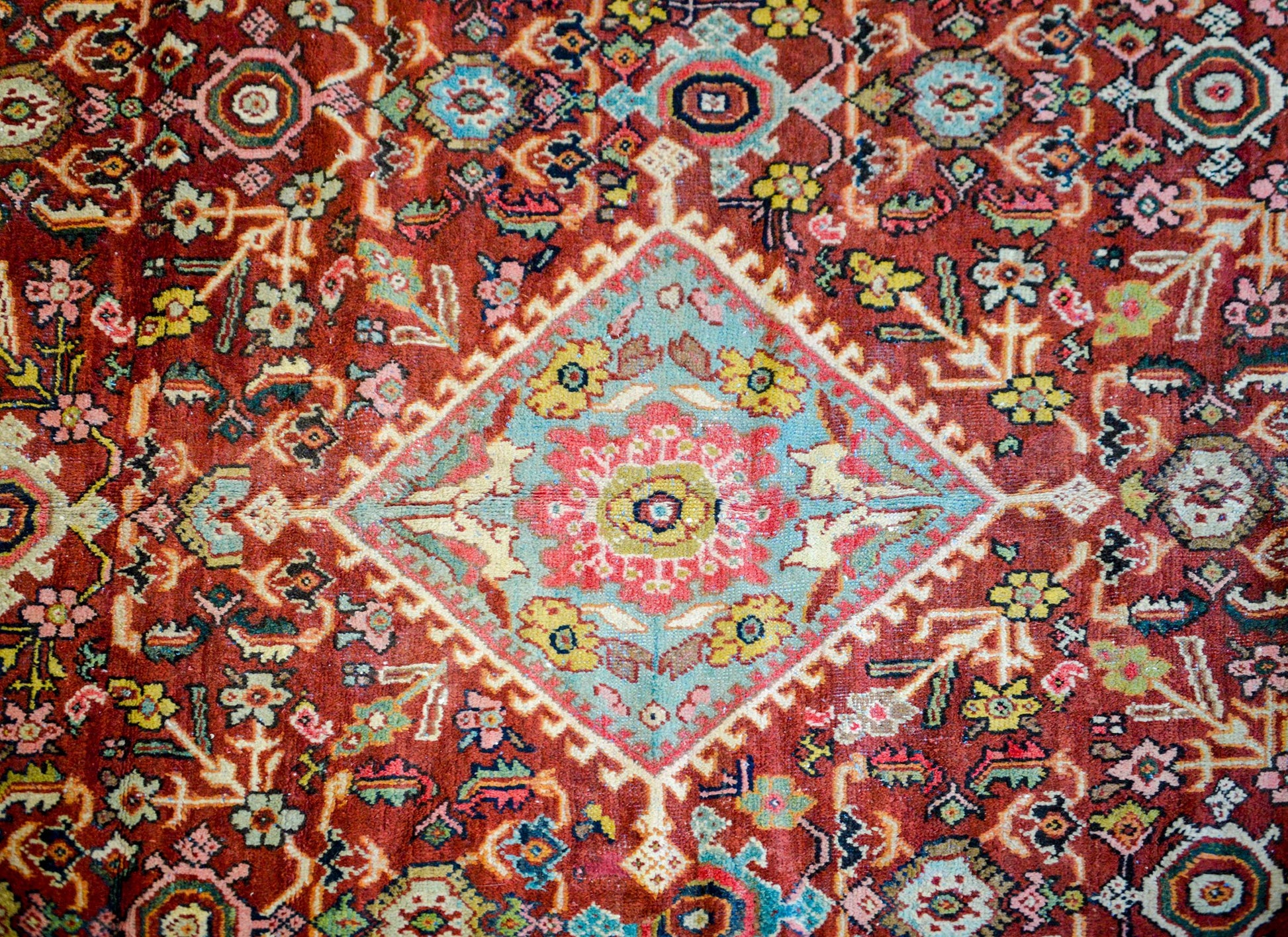 Fantastic Early 20th Century Mahal Rug For Sale