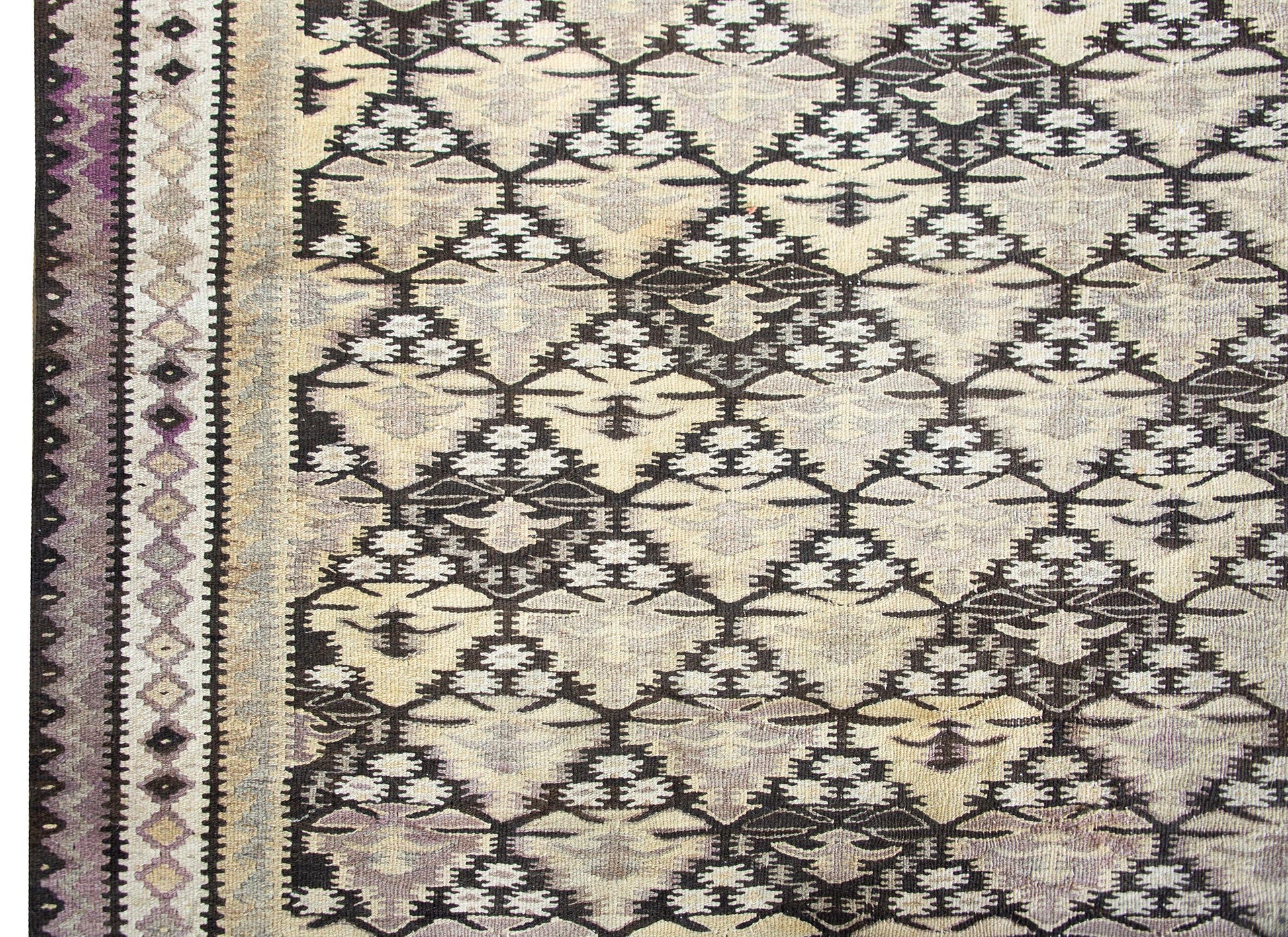 Early 20th Century Persian Qazvin Kilim Rug For Sale